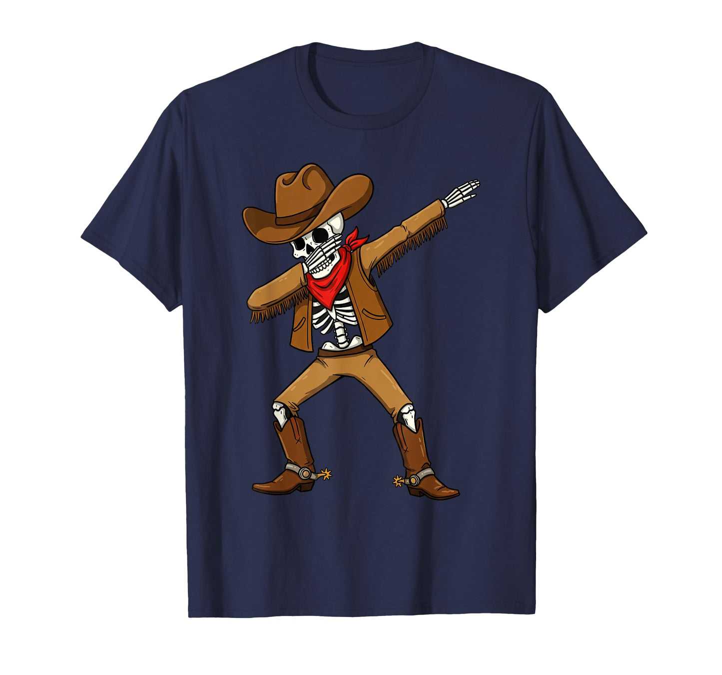 Halloween Dabbing Skeleton Cowboy Funny Trick or Treat Kids T-Shirt