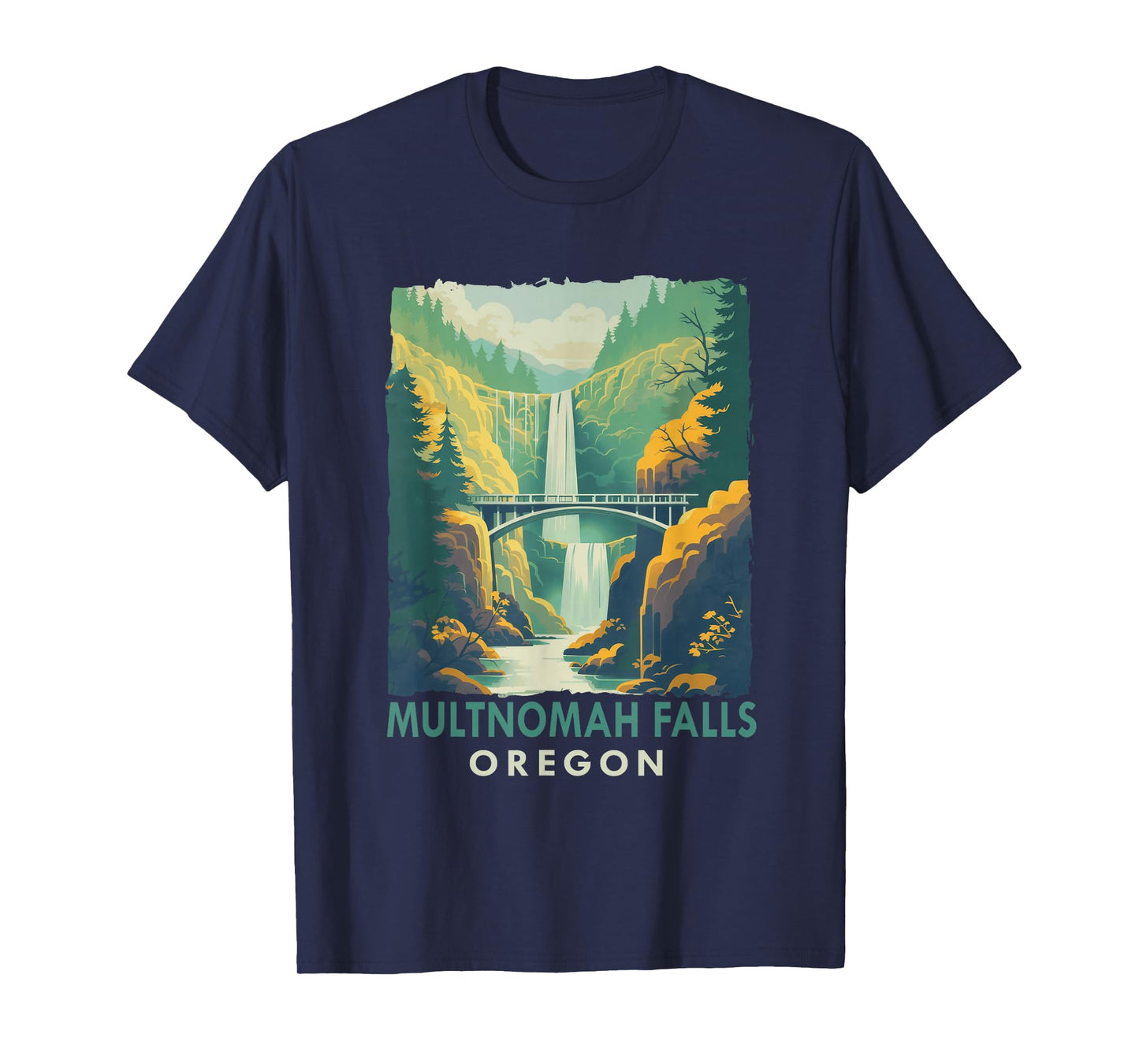Multnomah Falls Oregon Waterfall Nature Exploring Travel T-Shirt