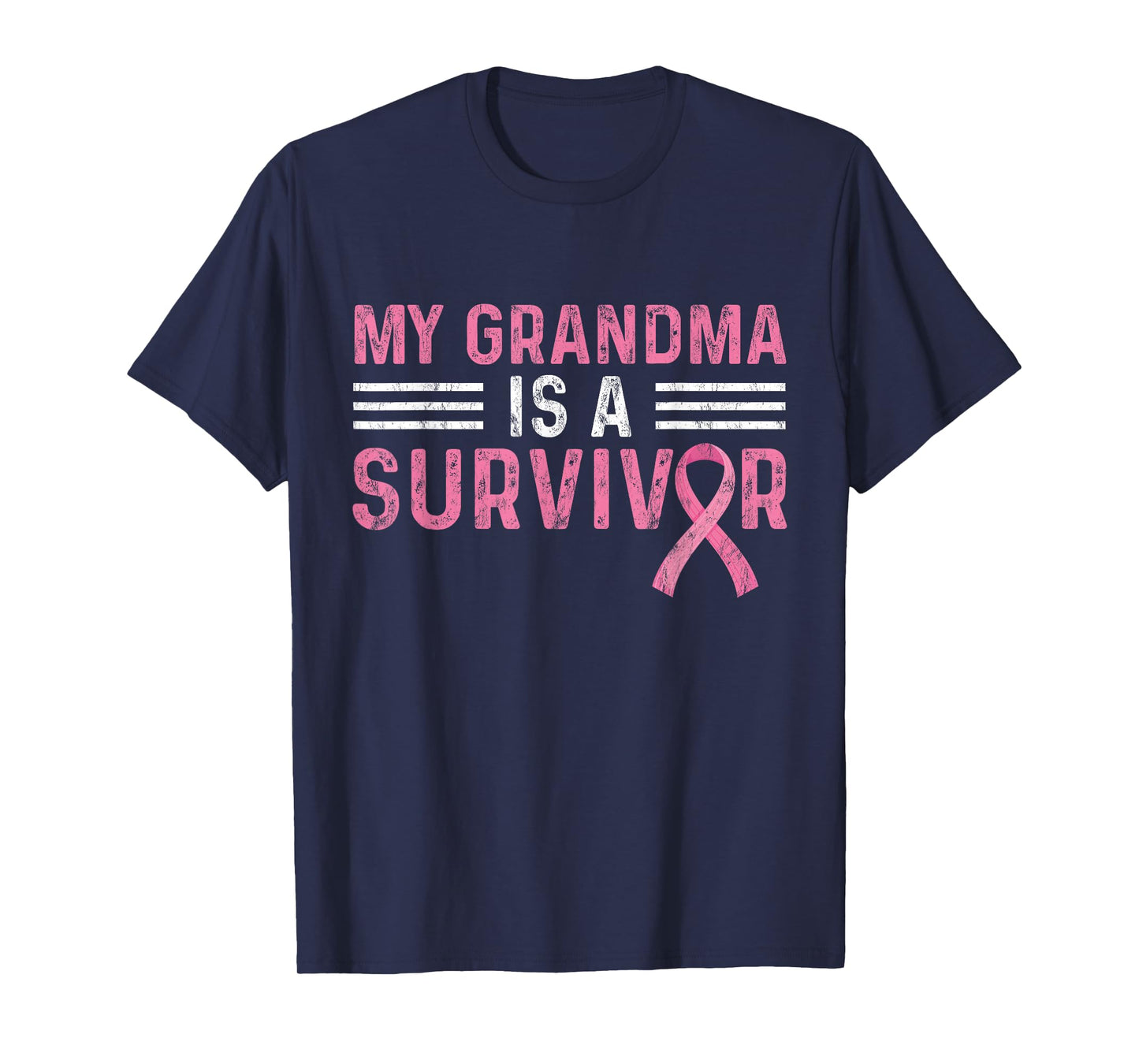 My Grandma Is A Survivor Pink Ribbon Breast Cancer Awareness T-Shirt