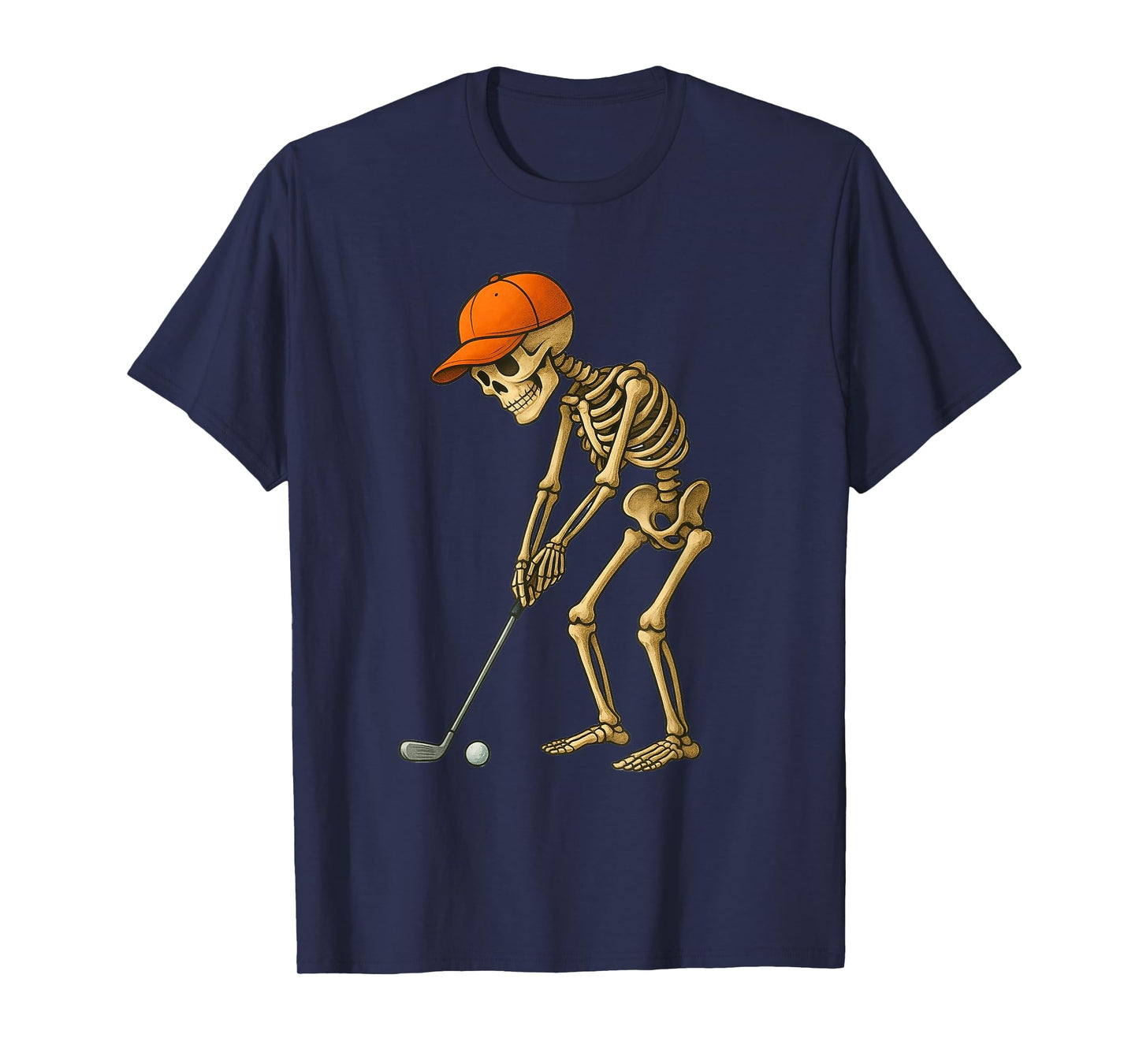 Skeleton Golfer Funny Halloween Golf Costume Tee T-Shirt