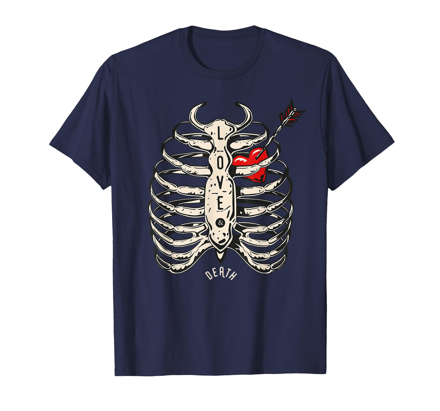 Skeleton Heart Rib Cage Shirt X-Ray Funny Halloween T-Shirt