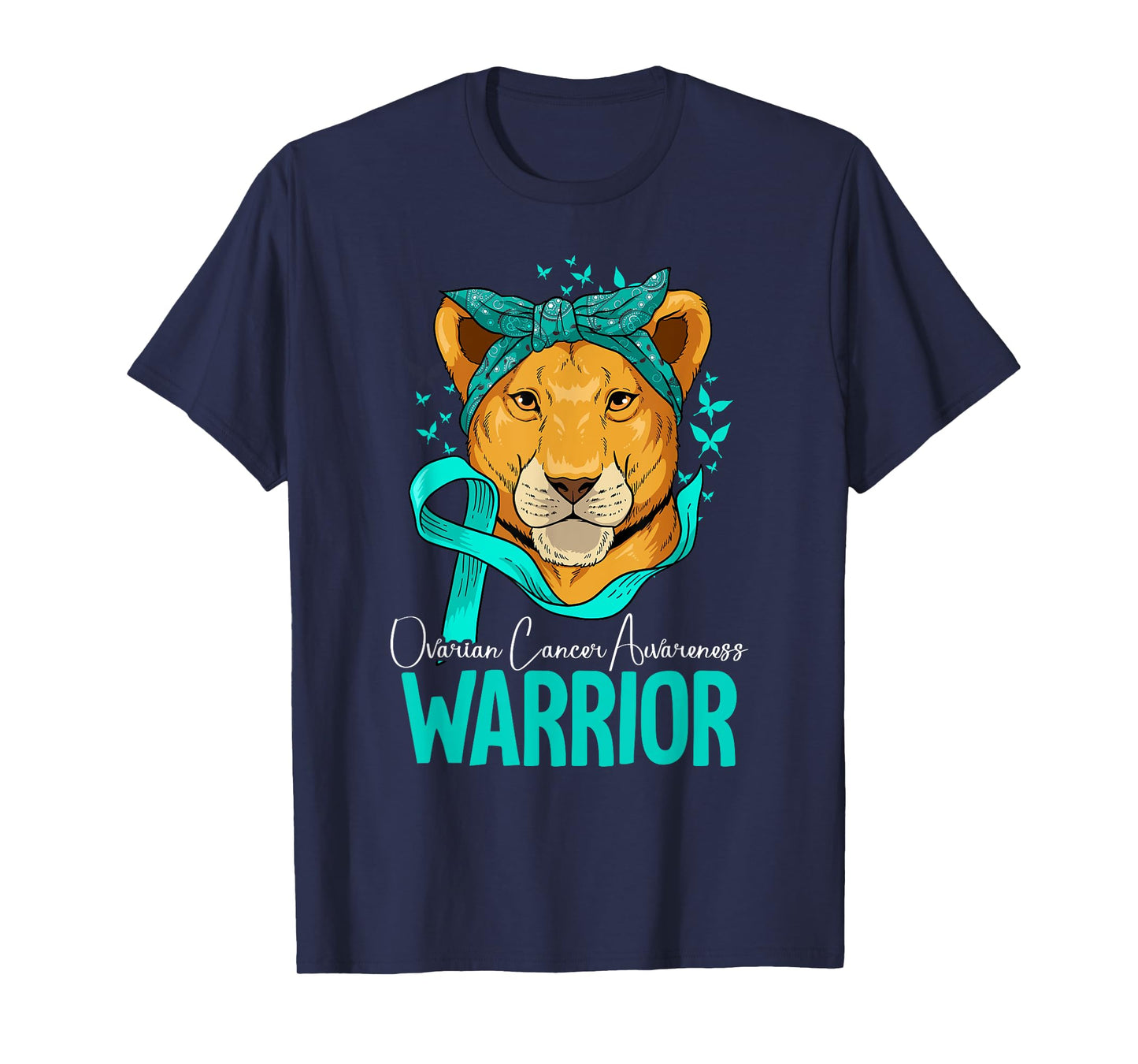 Ovarian Cancer Awareness T-Shirt by Ovarian Cancer Awareness Gift - Unisex-Adults, Black, Small, Short Sleeve, Classic Fit