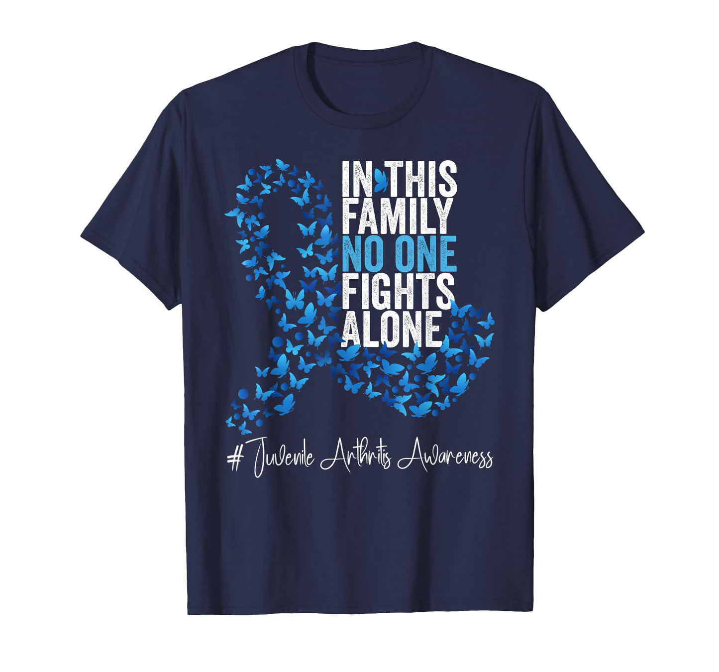 Juvenile Arthritis Awareness Month Blue Ribbon Butterflies T-Shirt