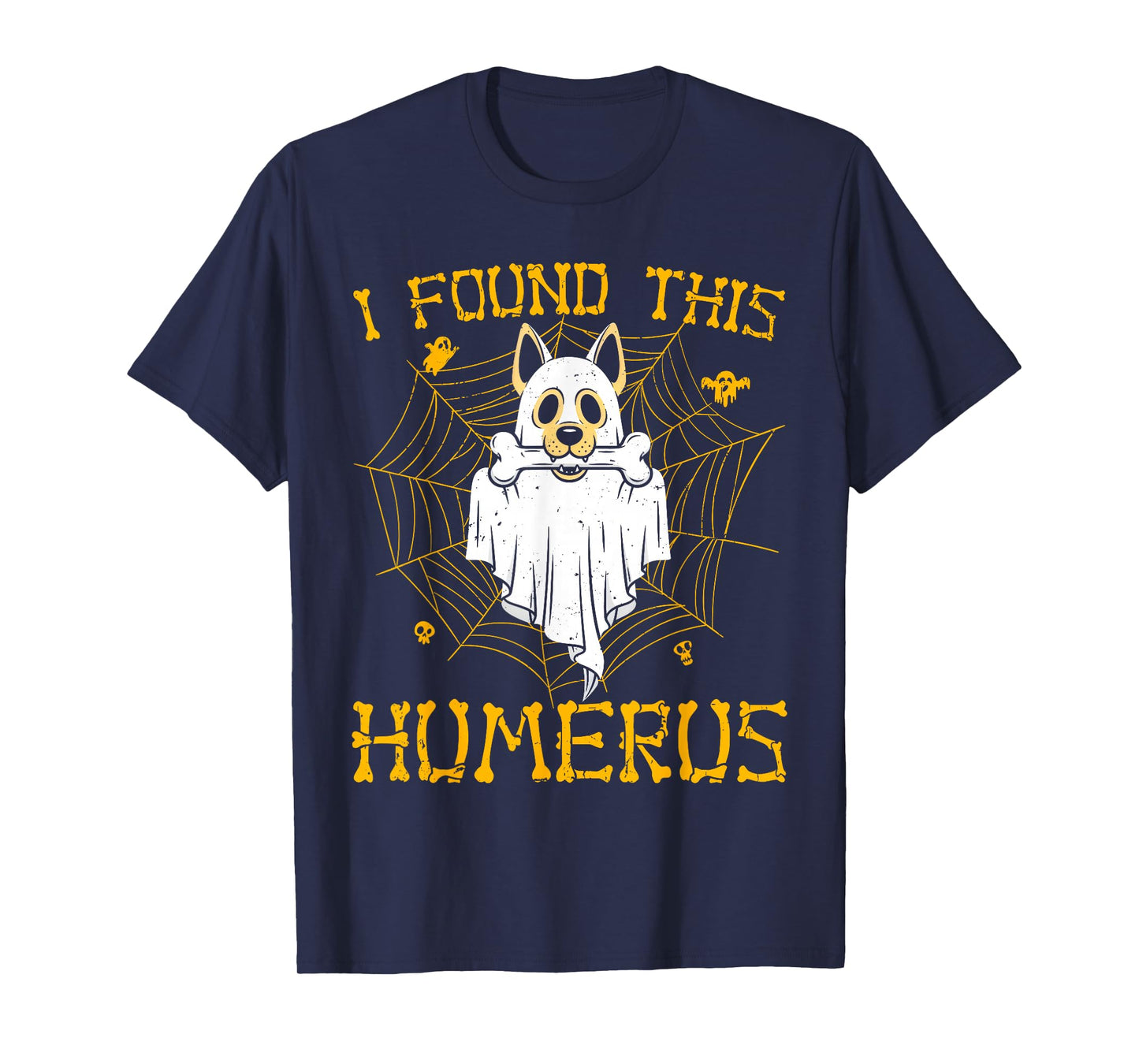 I Found This Humerus Ghost Dog Funny Halloween Bone Graphic T-Shirt