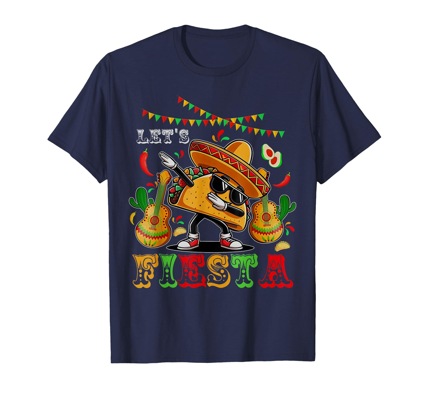 Let's Fiesta Mexican Toco Dabbing Poncho Cinco de Mayo T-Shirt