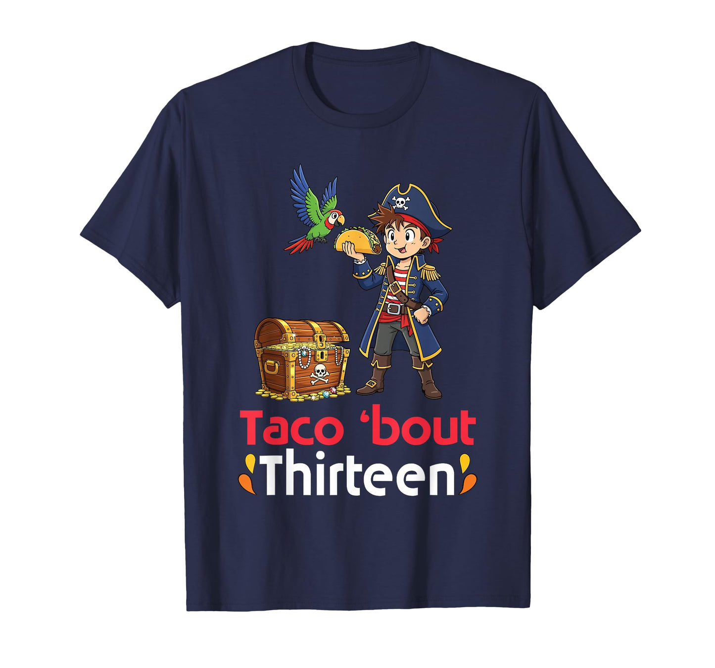 Cute Boy with Tacos Happy Birthday Taco Bout 13 Years Old T-Shirt