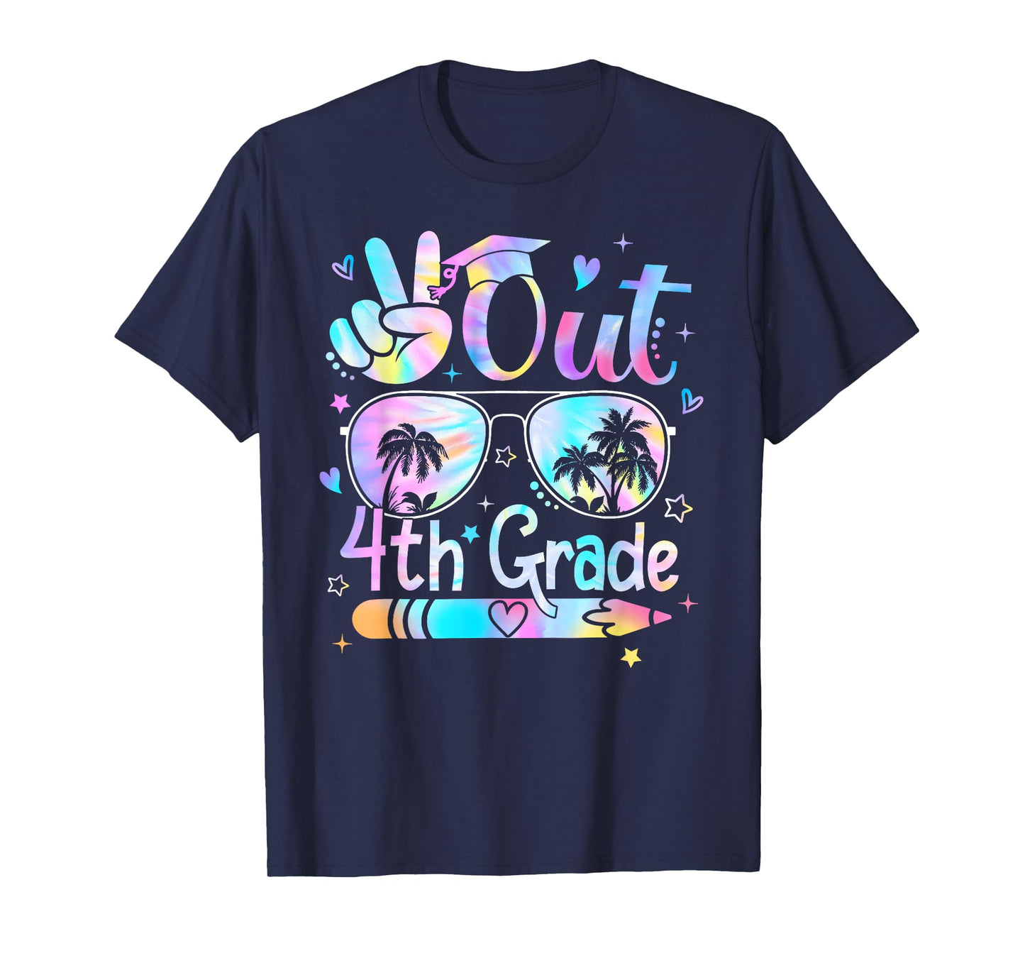 Peace Out Fourth Grade Cute Tie Dye Last Day Of 4th Grade T-Shirt