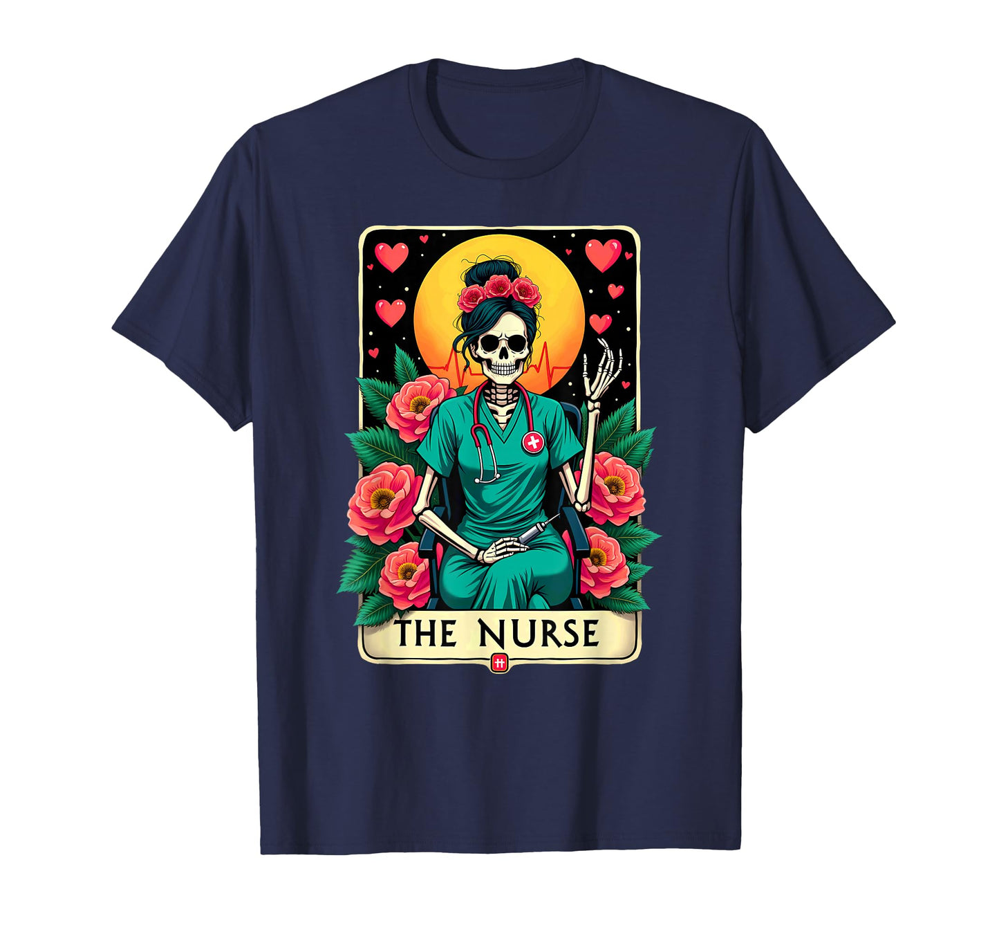 Gothic Tarot Card Nursing Skeleton The Nurse T-Shirt