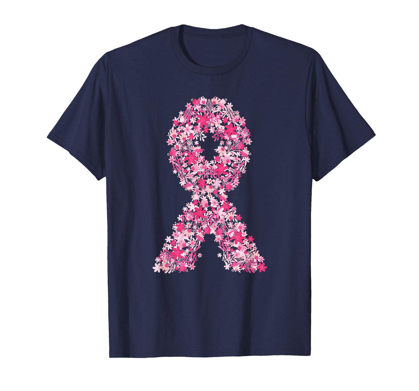 Floral Pink Ribbon Breast Cancer Awareness Shirts For Women T-Shirt