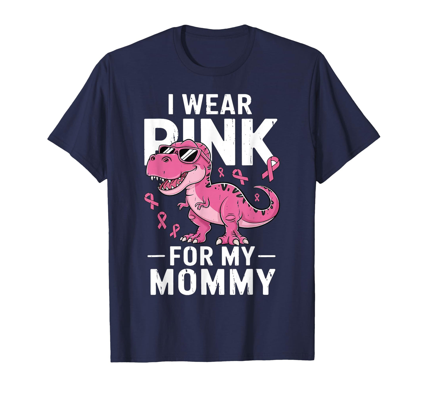 I Wear Pink for My Mommy Breast Cancer Awareness Dinosaur T-Shirt
