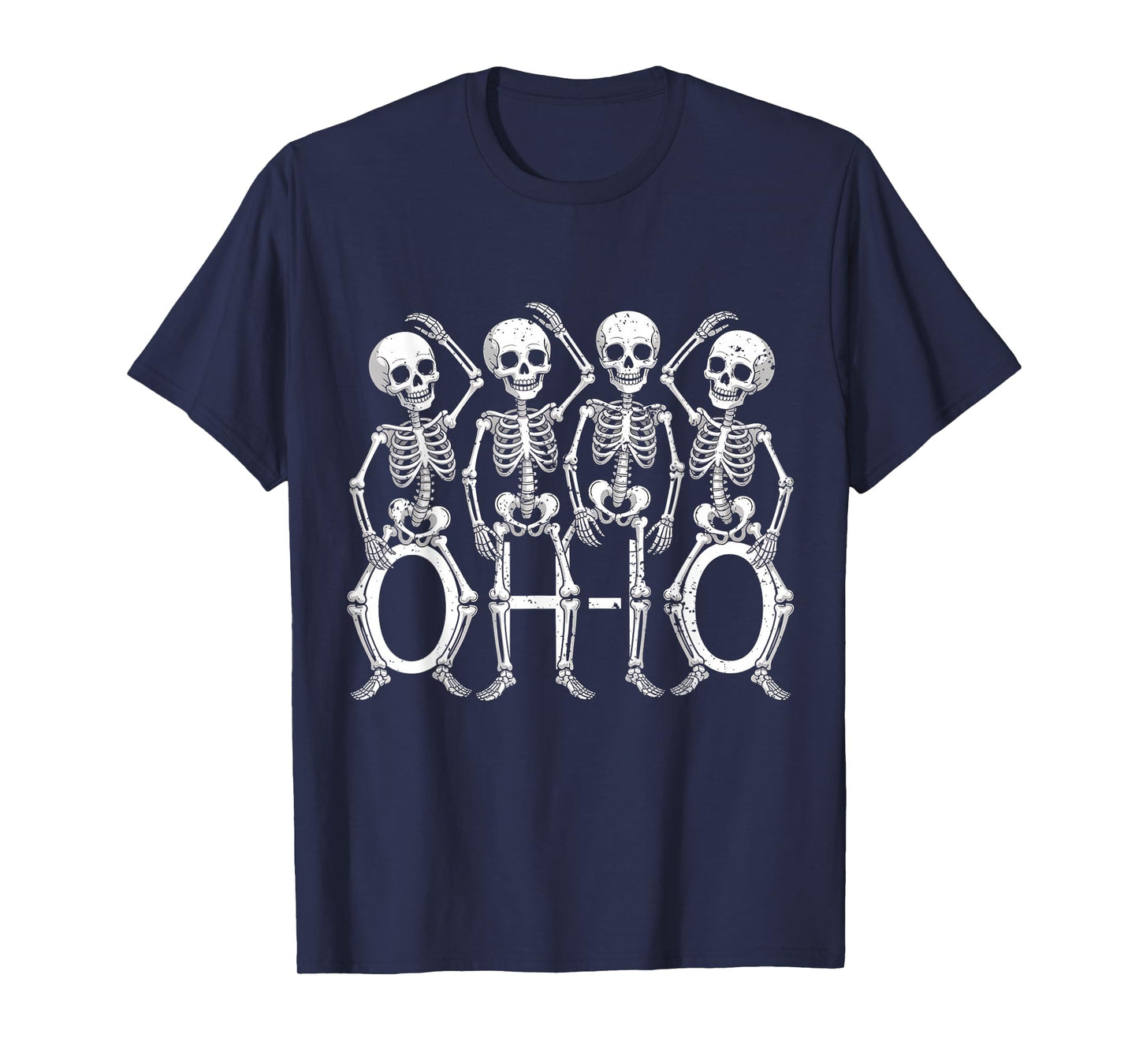 Retro O-H-I-O State Skeleton Ohio Vintage Halloween Women T-Shirt