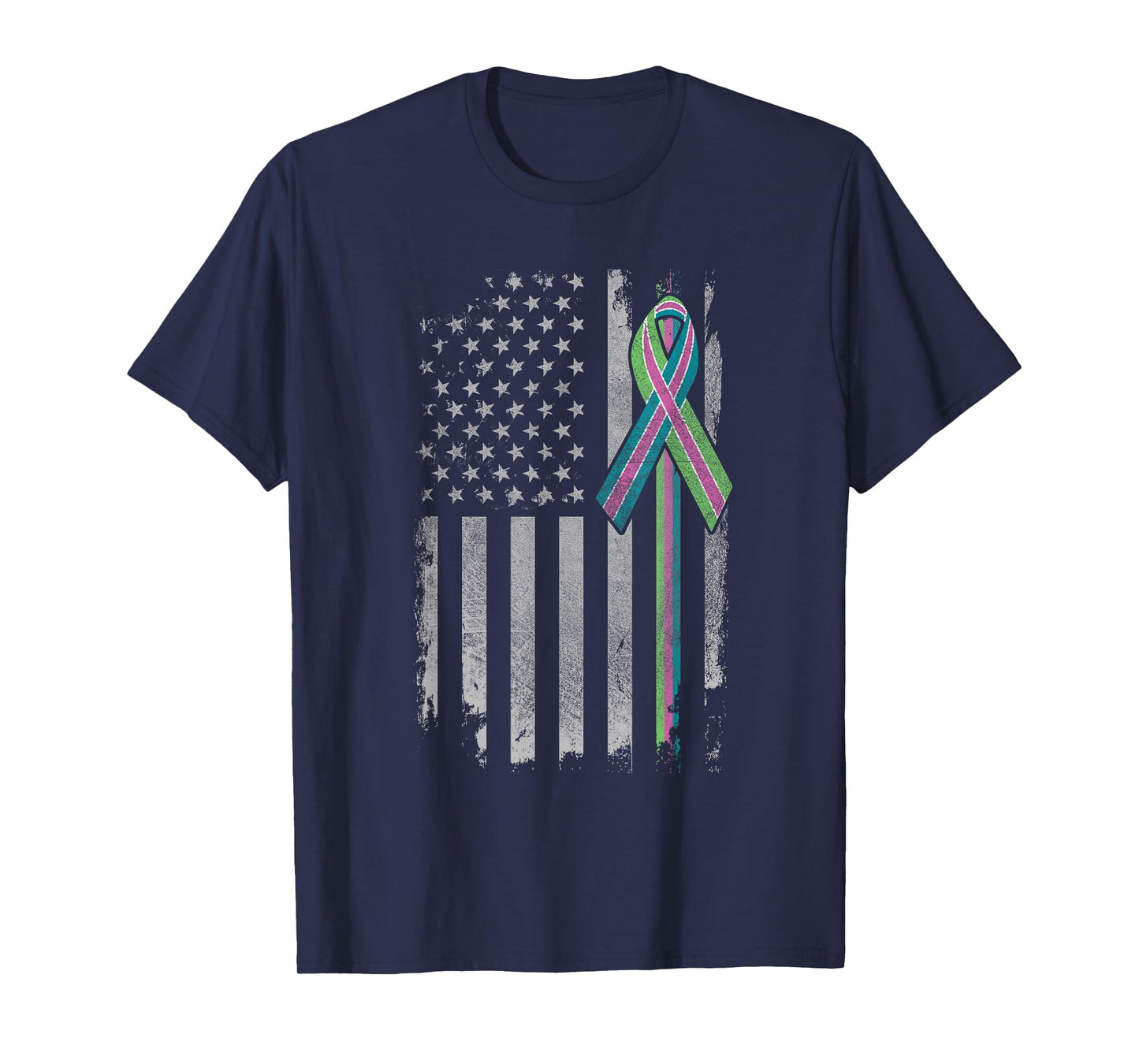 Metastatic Breast Cancer Awareness Shirt American Flag Tee T-Shirt