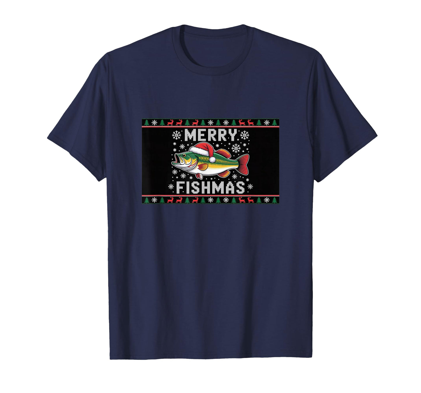 Merry Fishmas Bass – Funny Christmas Fishing T-Shirt