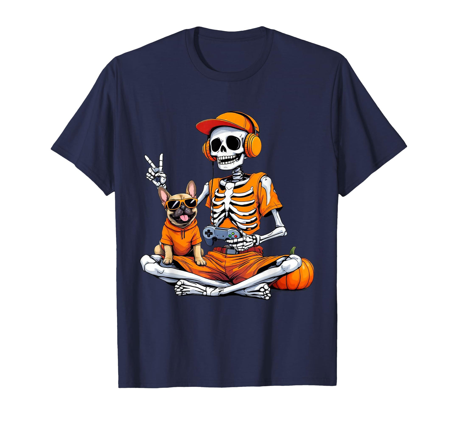 Halloween Skeleton Gamer Video Gaming Boys Men Kids Tees T-Shirt