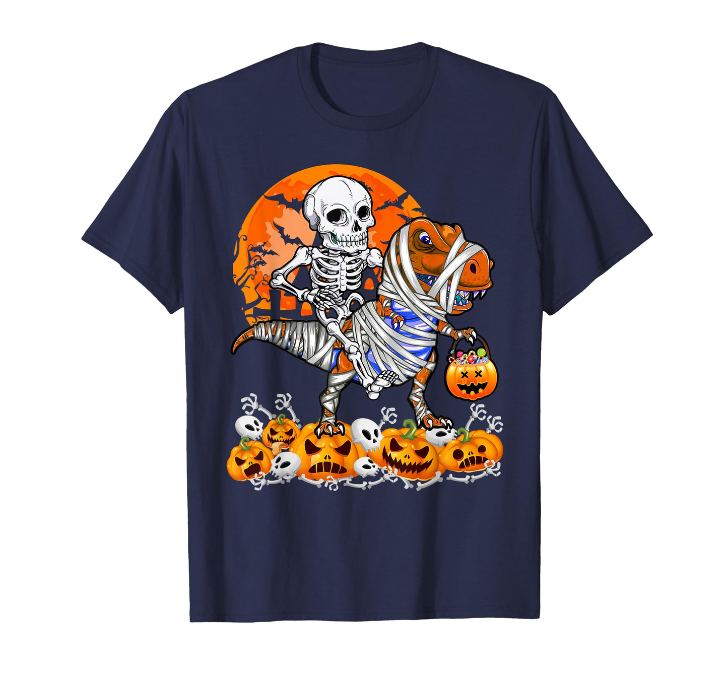 Halloween Dinosaur T rex Mummy Pumpkin Costume for Boys Kids T-Shirt