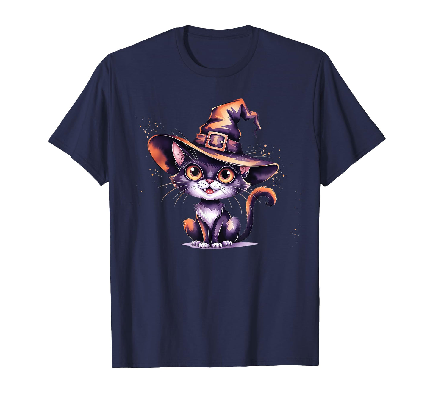 Funny Cat Witch Spooky Witches Feline Wizard Halloween Gag T-Shirt