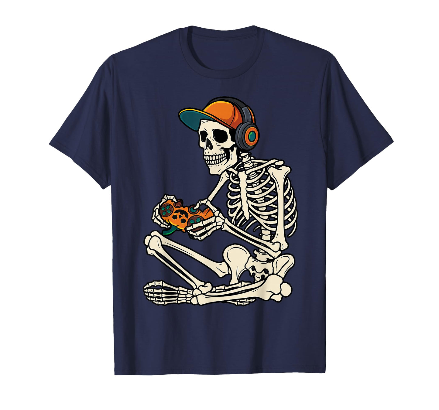 Halloween Skeleton Gamer Video Gaming Boys Men Kids Game T-Shirt