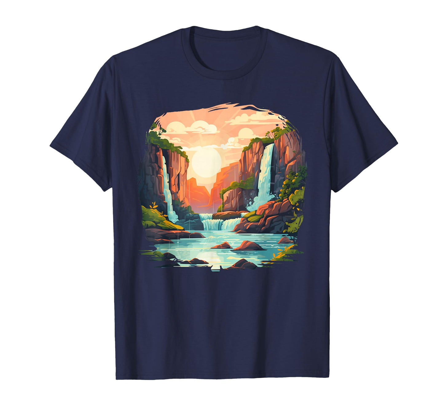 Body of Water Costume with cool Riverbank and Waterfall T-Shirt