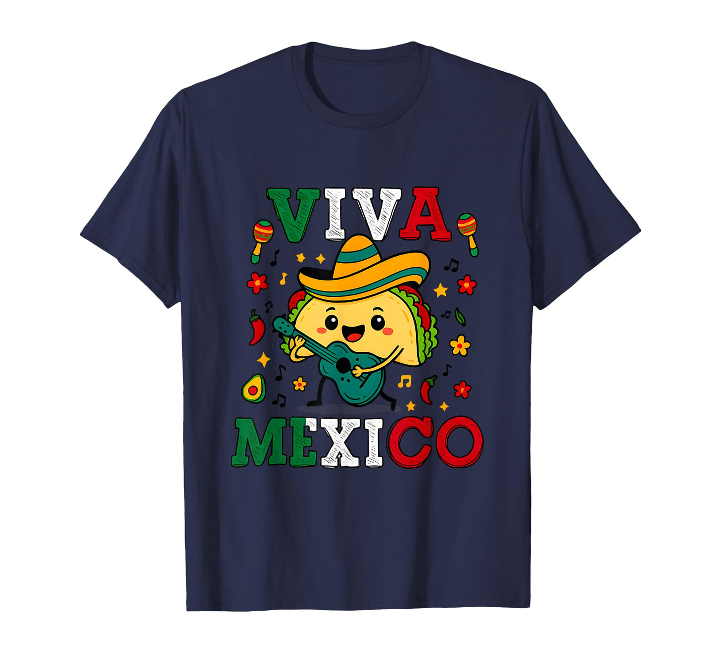 Viva Mexico Kids Women Mexican Flag Independence Day Taco T-Shirt