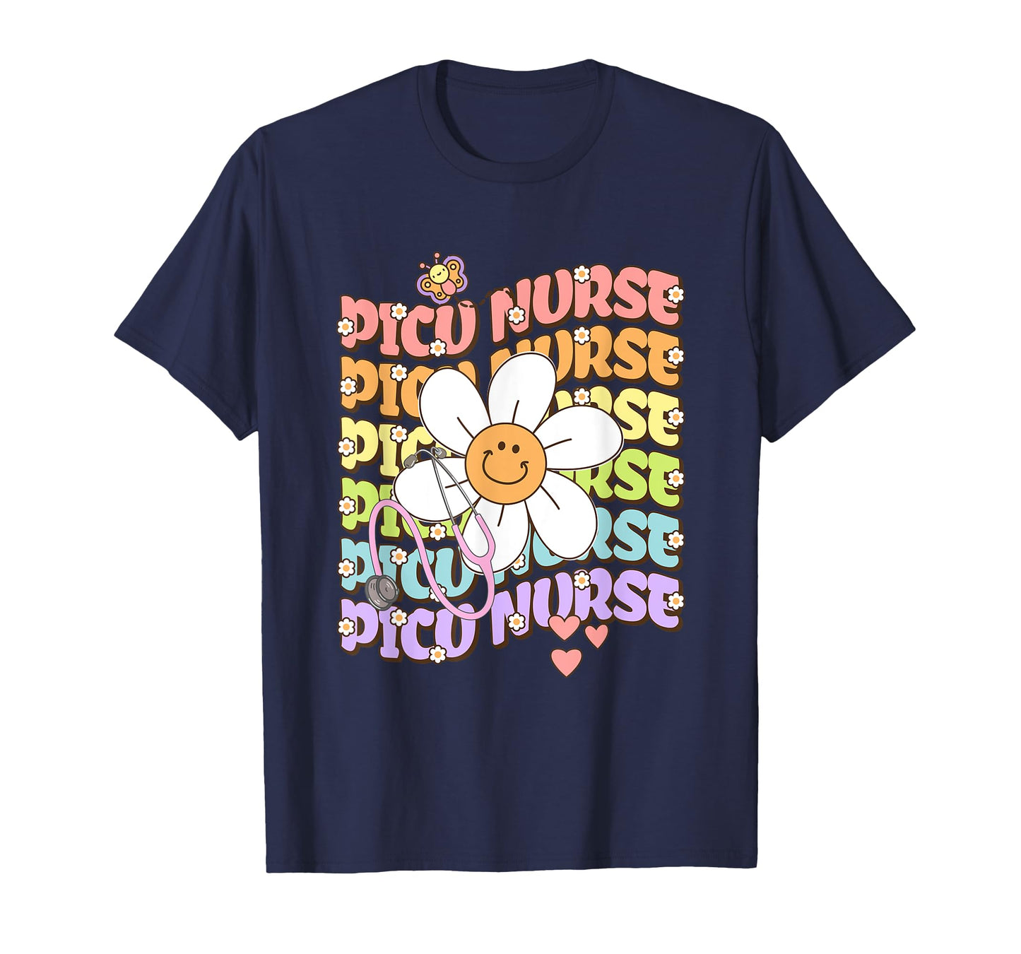 PICU Nurse Nursing Pediatric Intensive Care Stethoscope T-Shirt