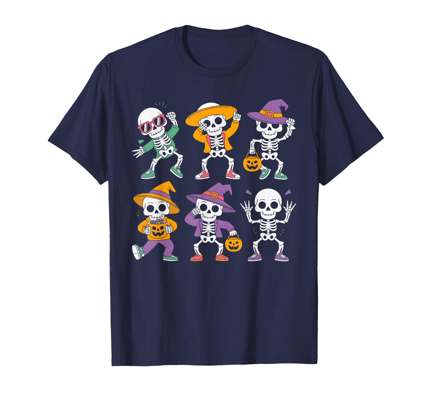 Dancing Skeleton Squad Halloween Trick Or Treat Party Funny T-Shirt