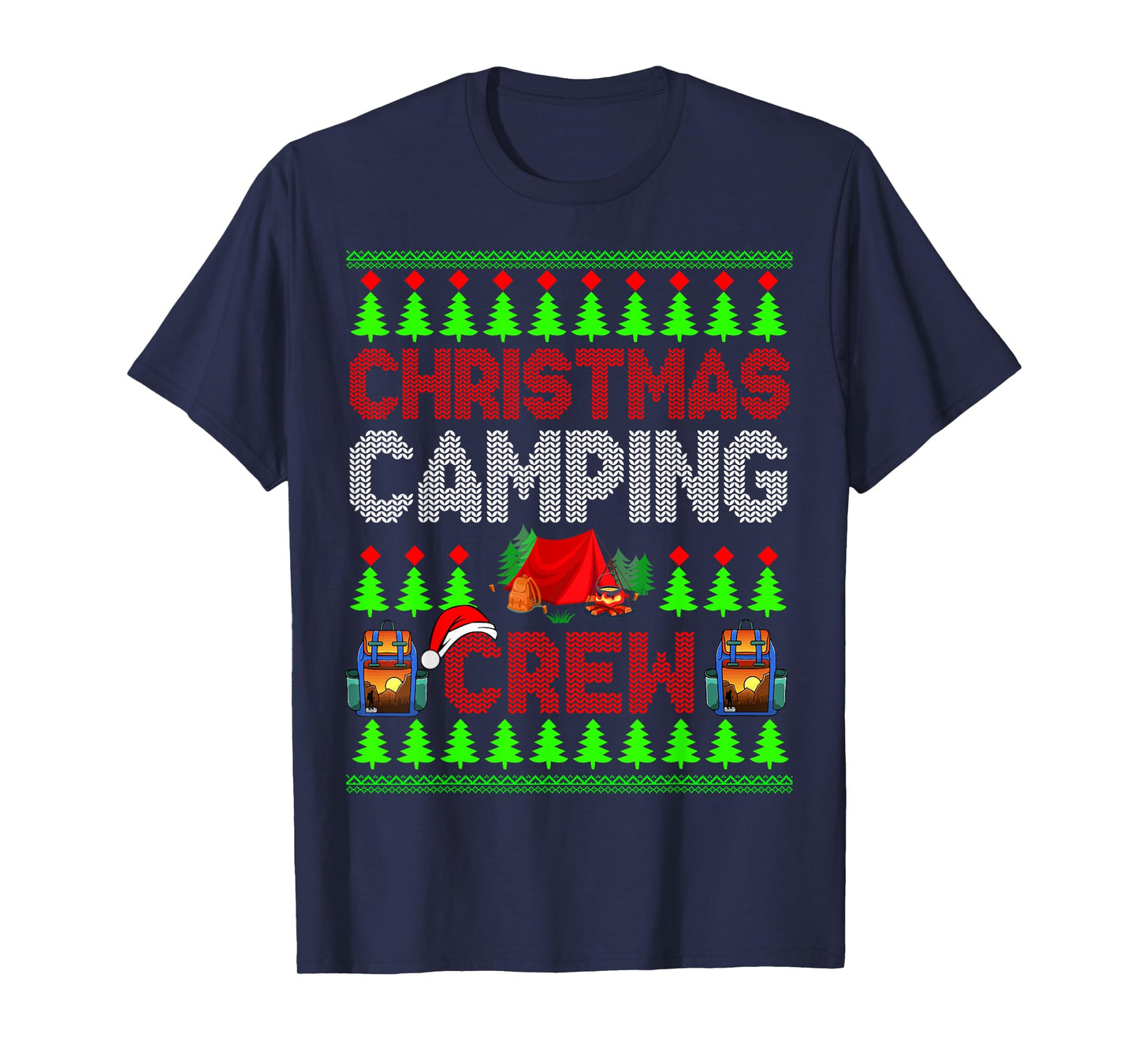 Christmas Camping Crew Xmas Sweater Santa Camper Camping T-Shirt