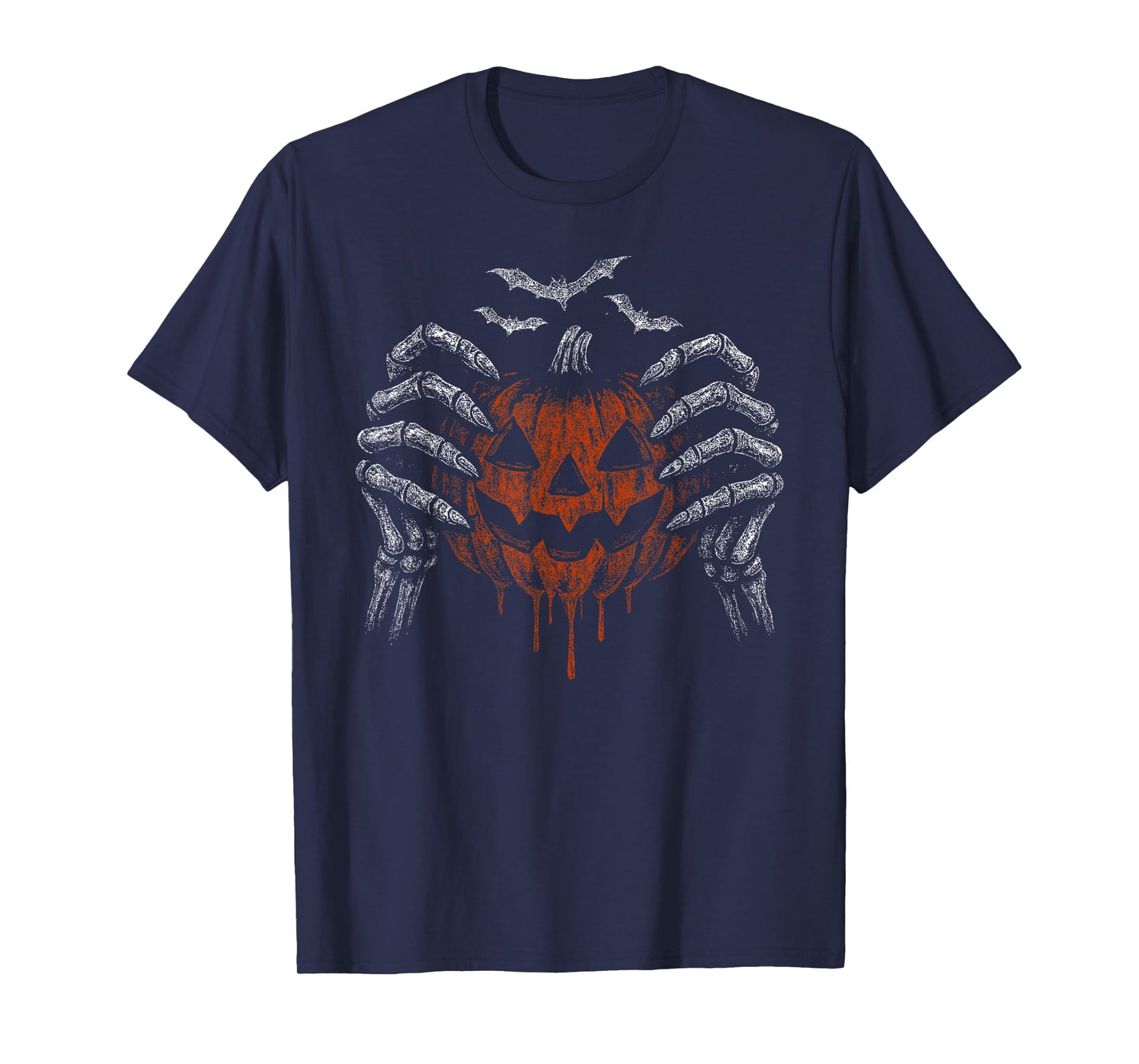 Spooky Skeleton Hands Creepy Pumpkin Witchy Halloween T-Shirt