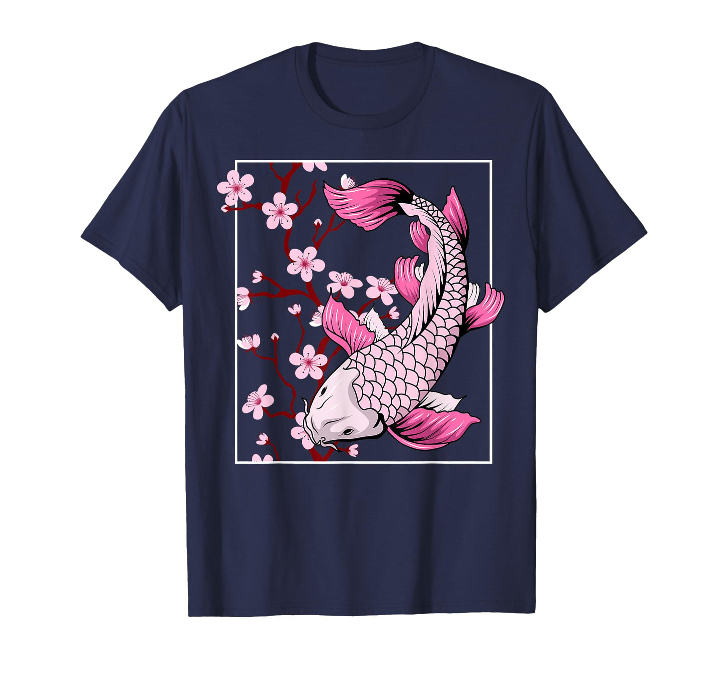 Vintage Sakura Blossom Flower Koi Fish T-Shirt