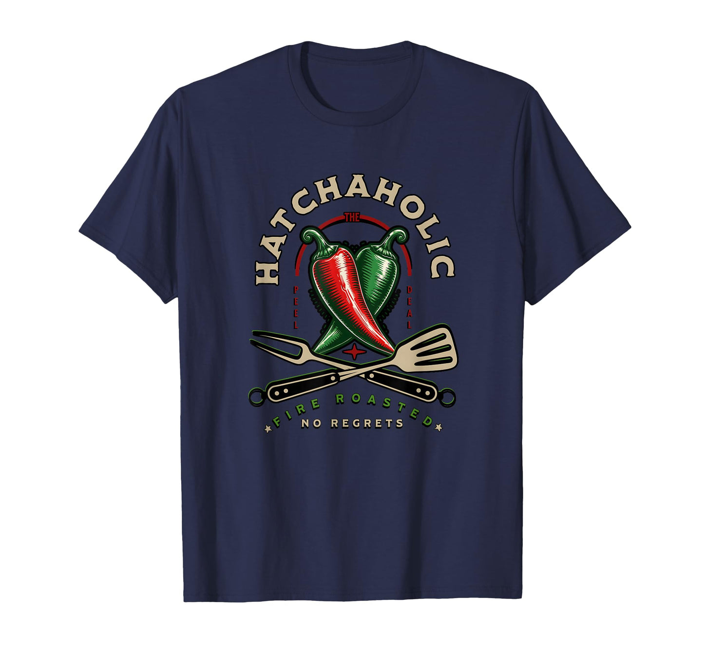 Hatchaholic Vintage Hatch Verde Red Chile Funny BBQ Graphic T-Shirt