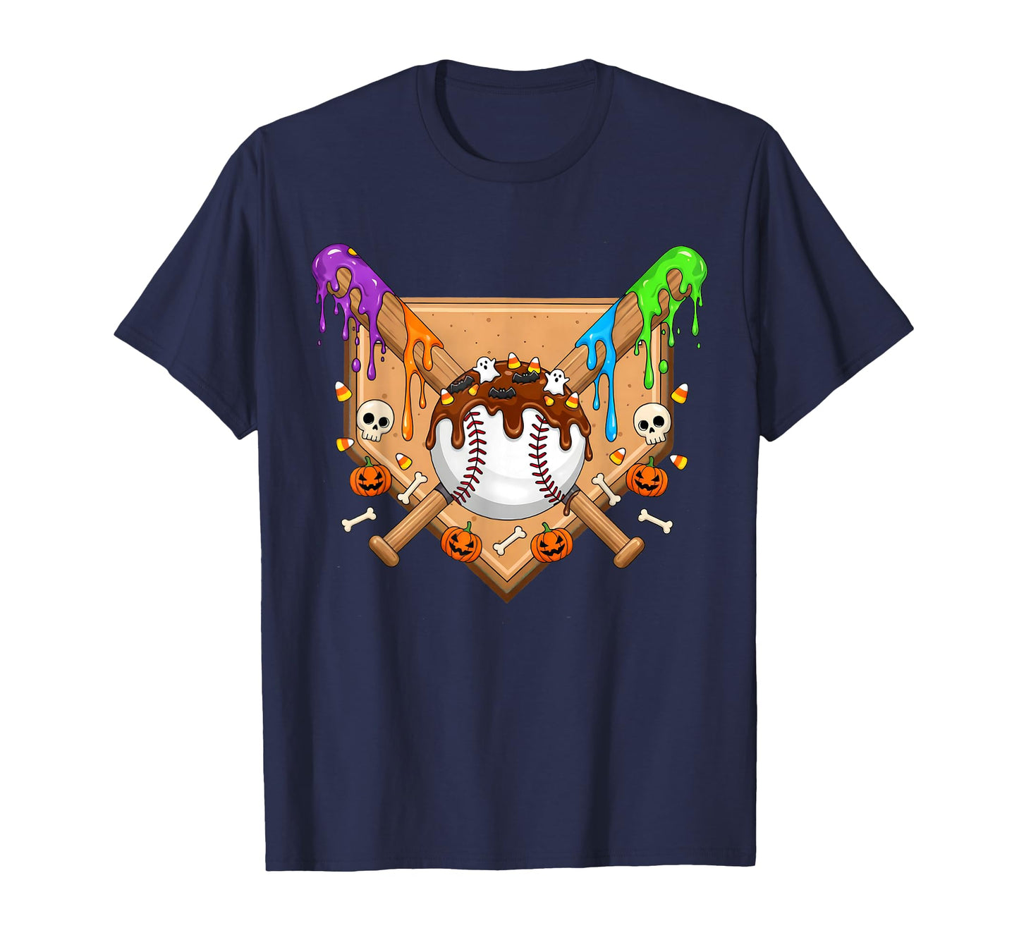 Baseball Drip Ice Cream Halloween Youth Boys T-Shirt