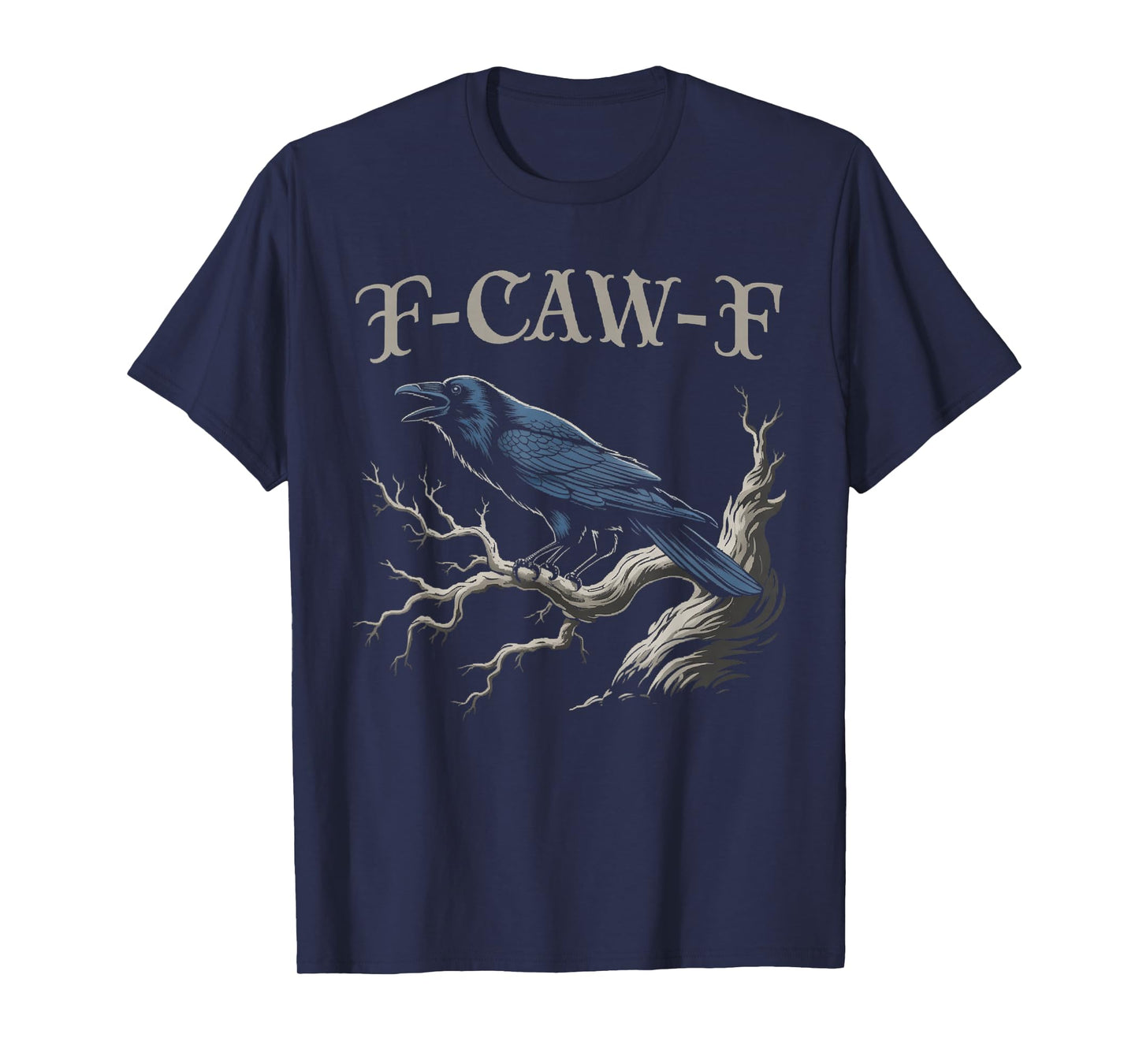 Black Crow, F-Caw-F Funny Black Bird Moon Gothic Adult Humor T-Shirt