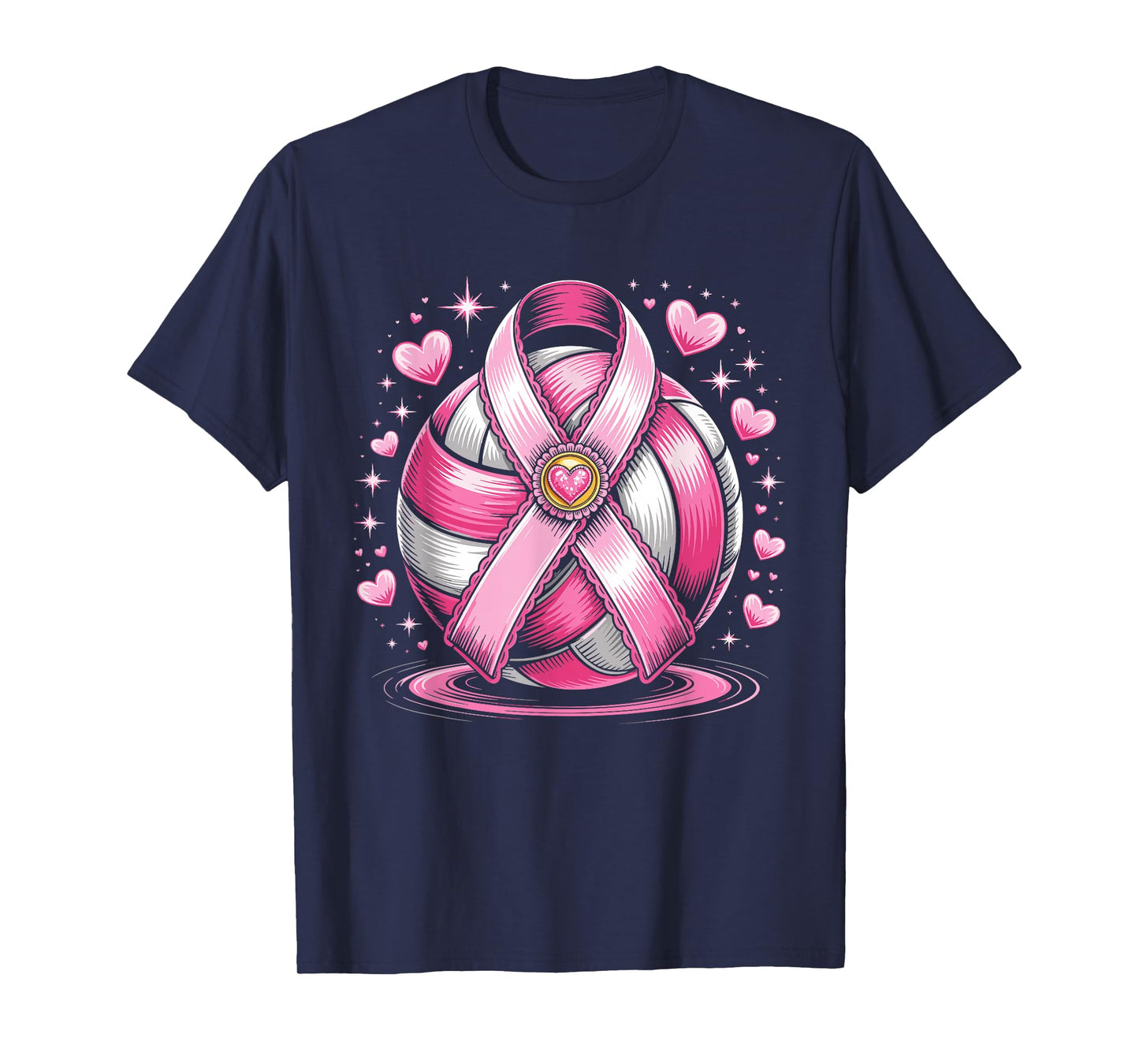 Volleyball Pink Breast Cancer Awareness T-Shirt