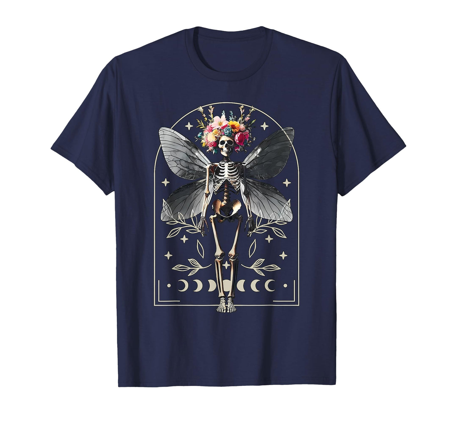 Fairycore Aesthetic Gothic Fairy Grunge Skull Butterfly T-Shirt