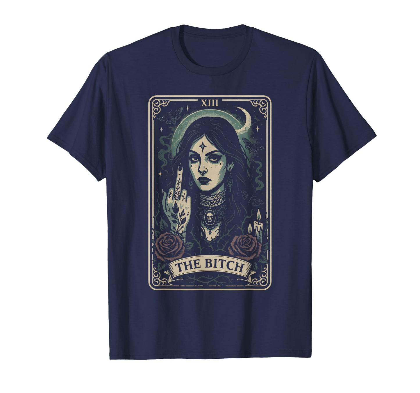 The Bitch Tarot Card Skeleton T-Shirt