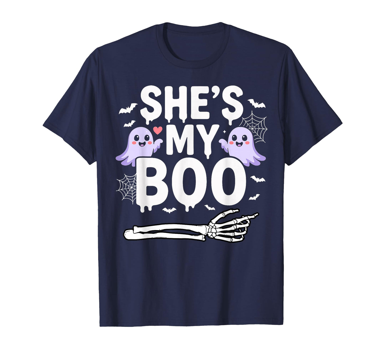 She's My Boo Halloween Pajama Skeleton Matching Couple Squad T-Shirt