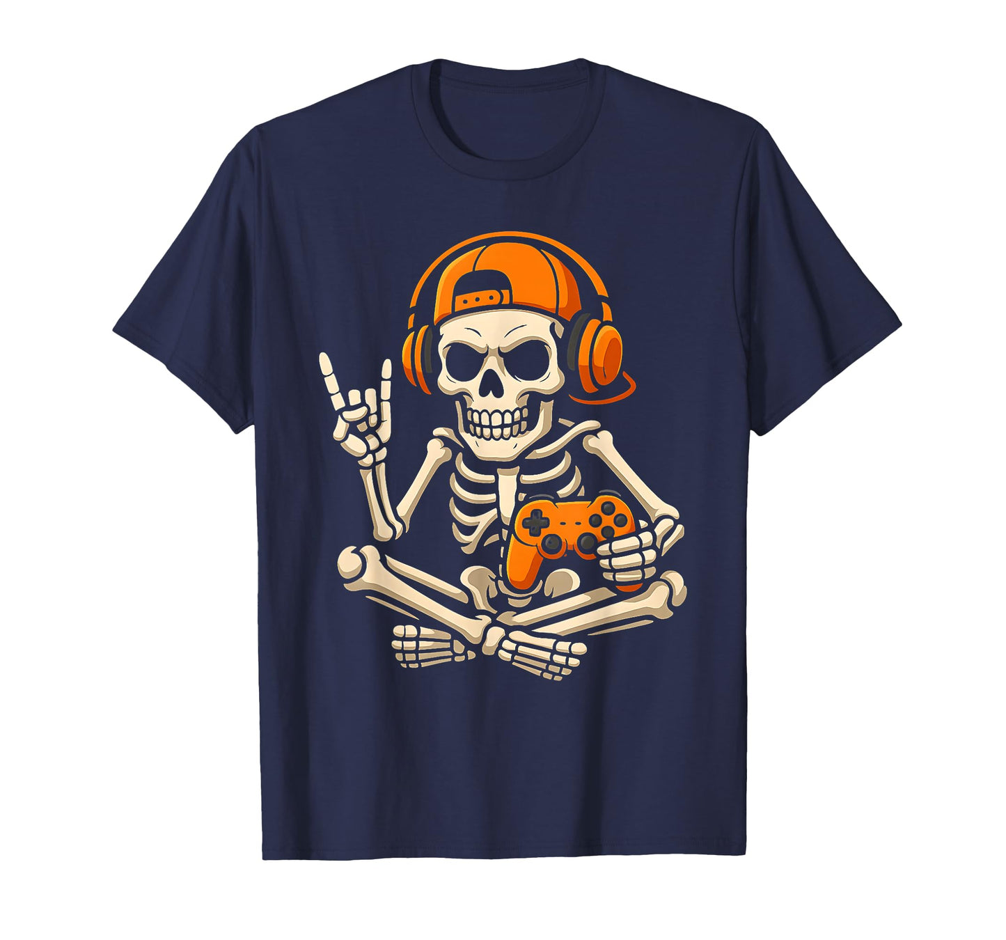 Halloween Skeleton Gamer Video Gaming Teenage Boy Grandson T-Shirt