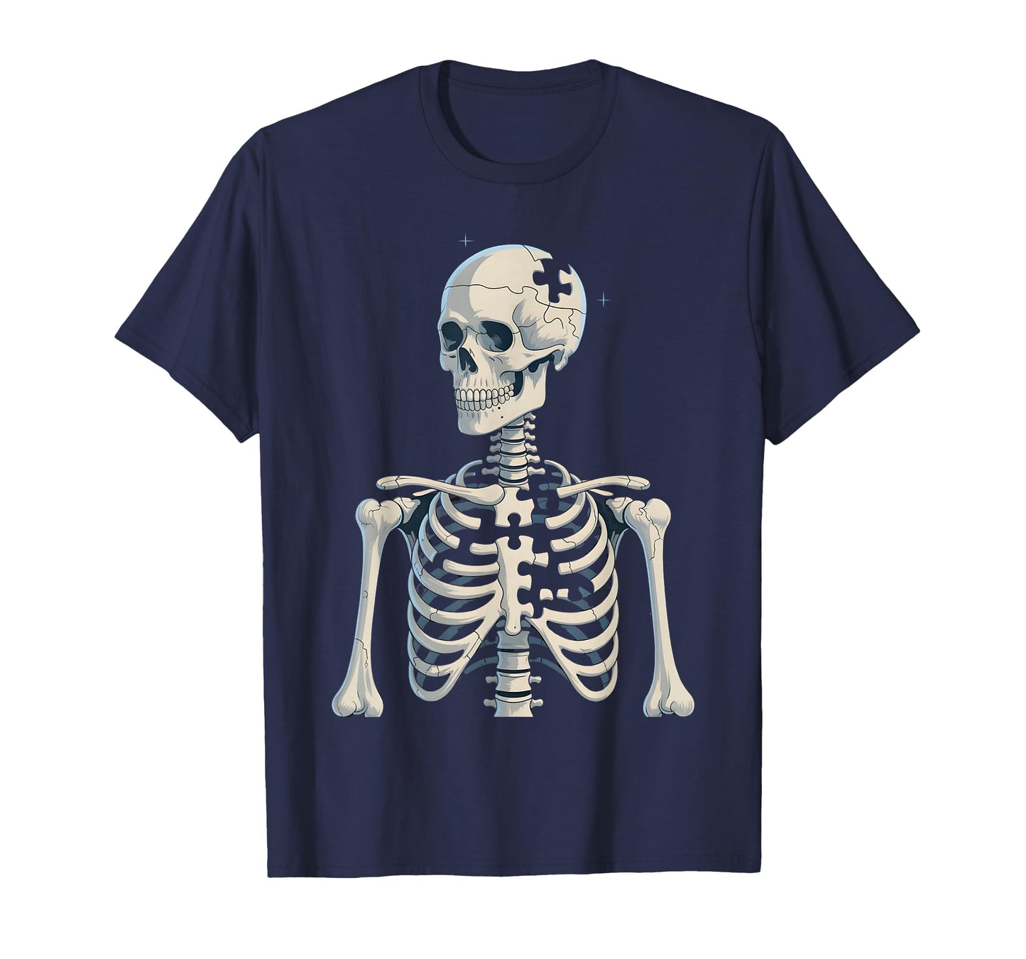 Skeleton Puzzle Themed Halloween T-Shirt