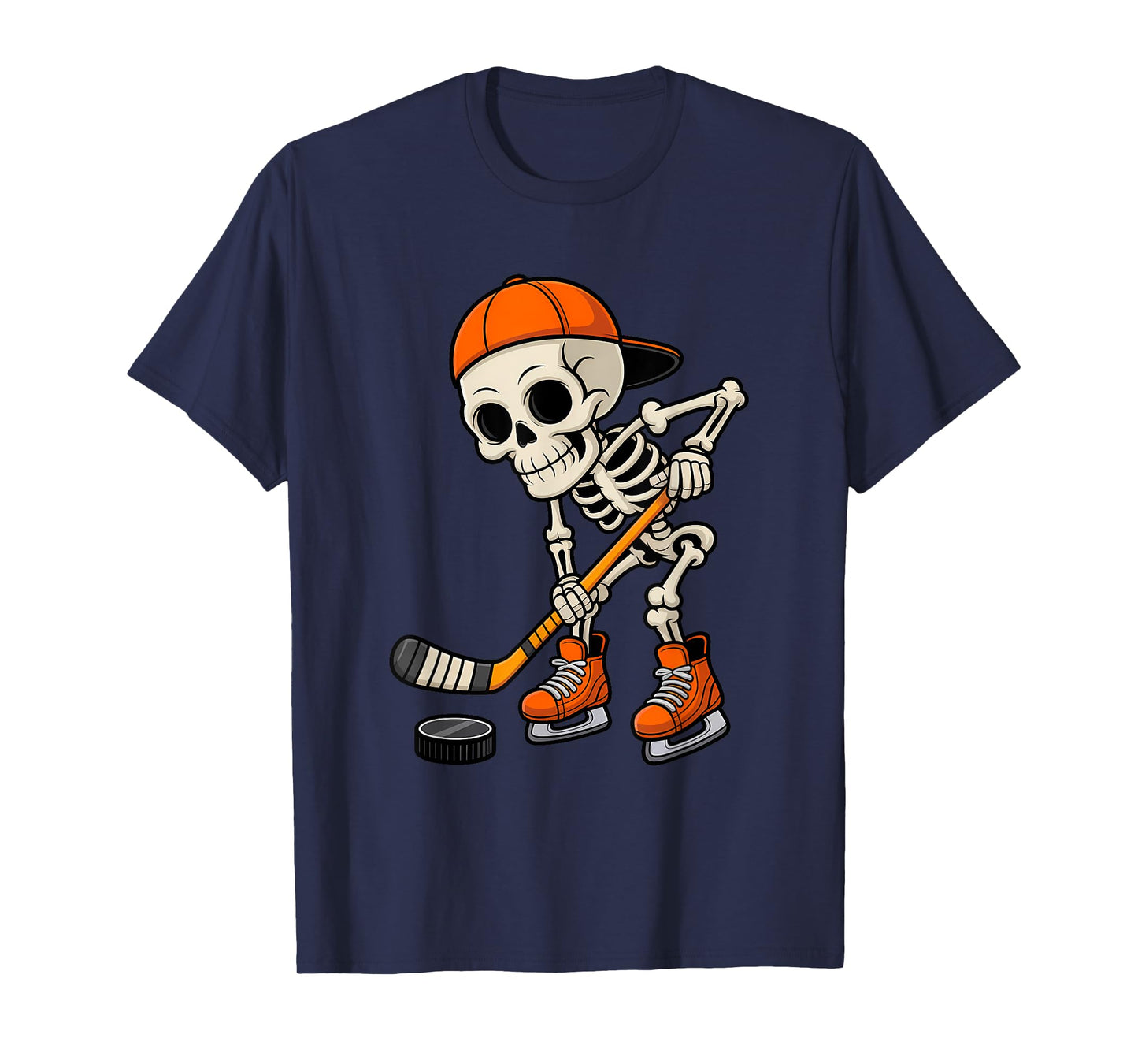 Skeleton Hockey Halloween Costume Funny Gifts Men Boys Kids T-Shirt