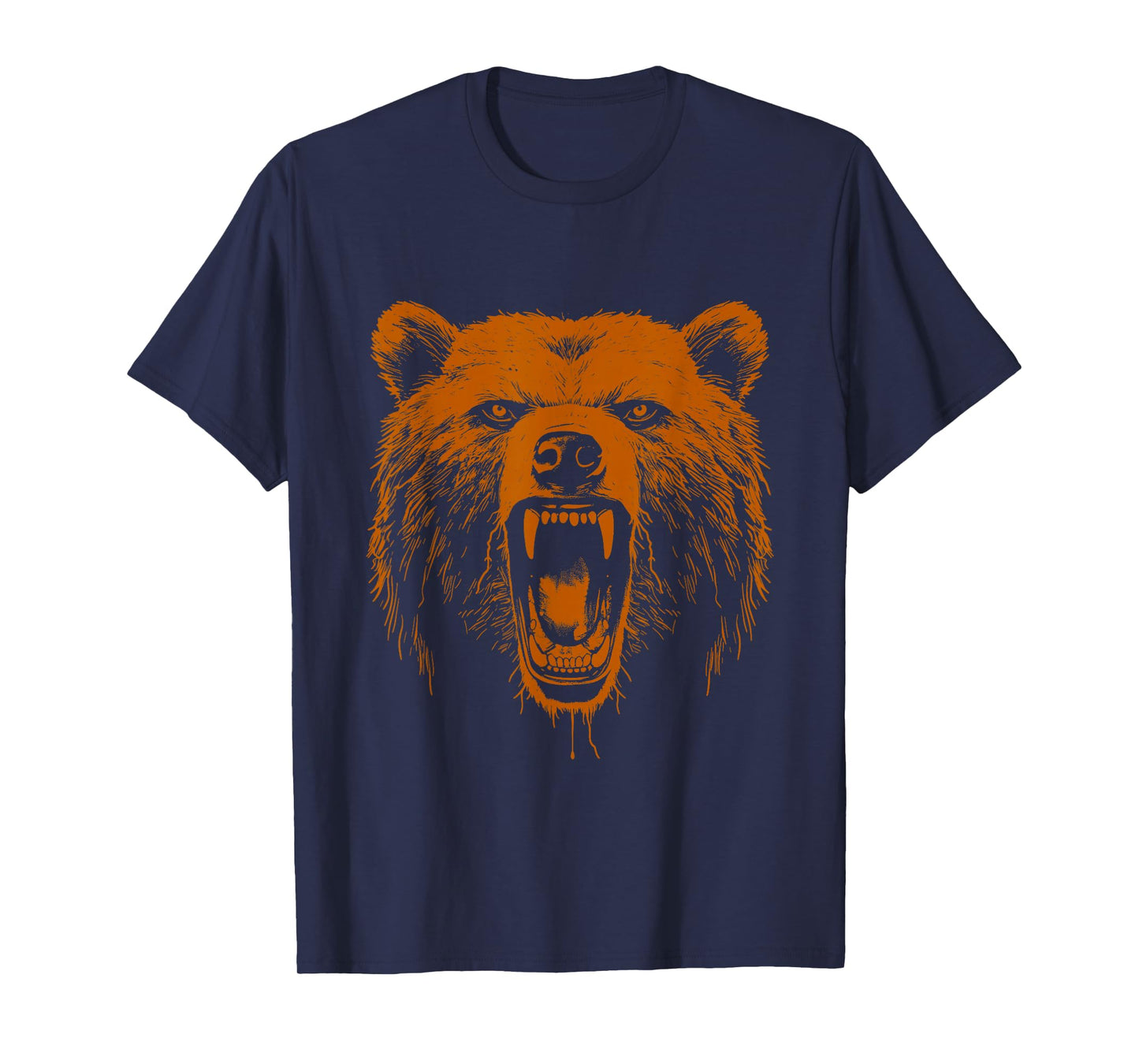 Bear Orange Angry Grizzly Bear Hiking Camping Camper T-Shirt