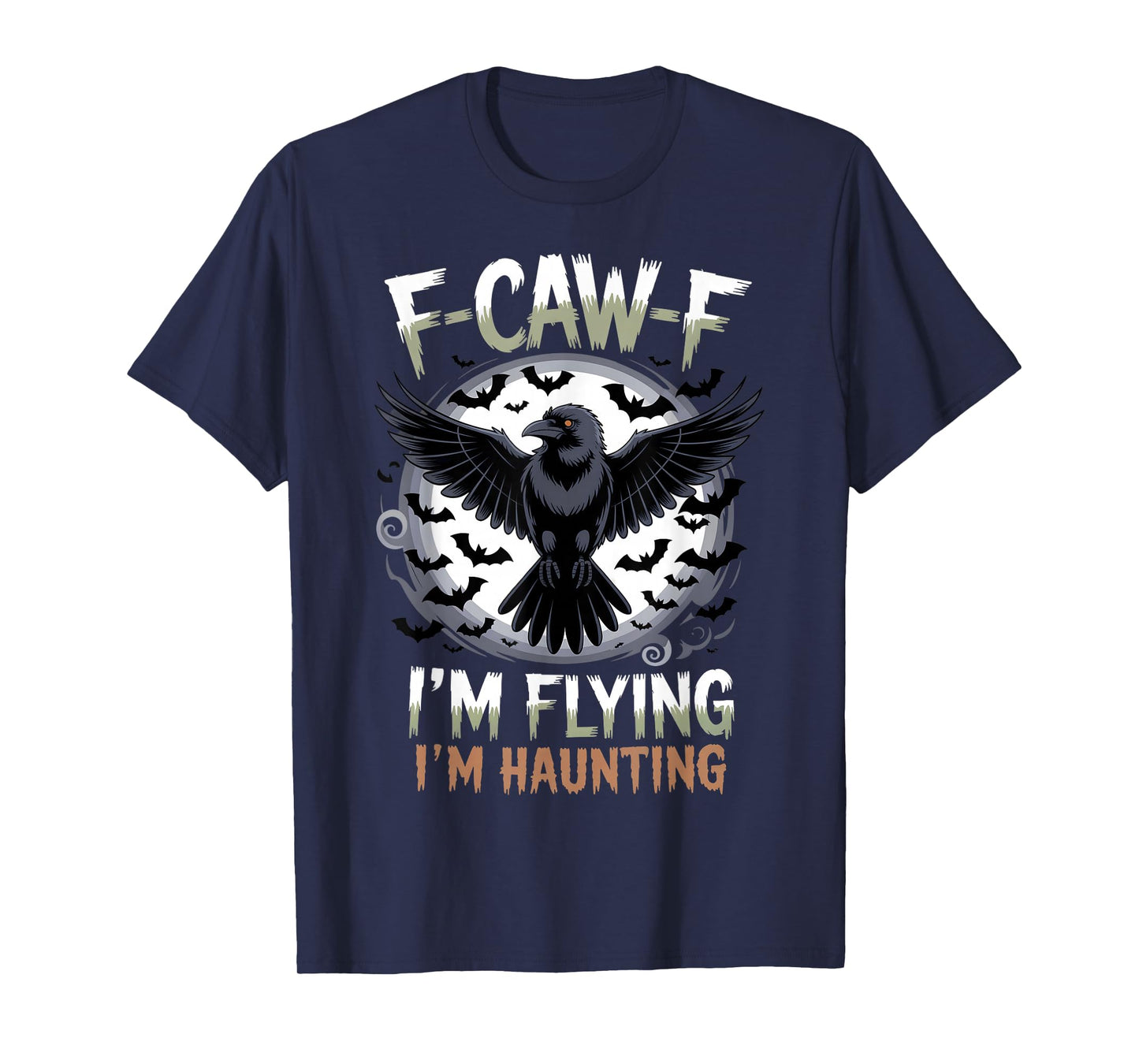 Black Crow, F-Caw-F Funny Black Bird Moon Gothic Halloween T-Shirt