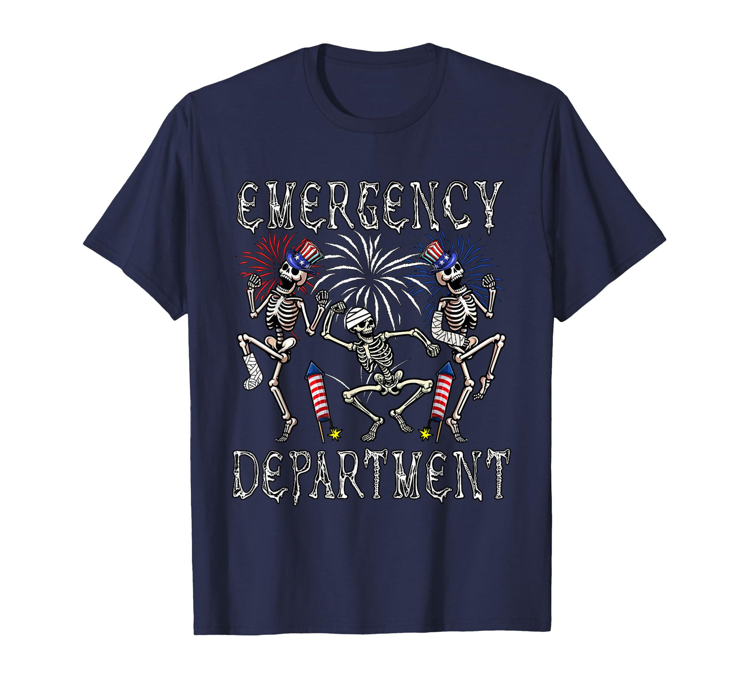 Emergency Department 4th July Skeletons Group Dancing Nurses T-Shirt