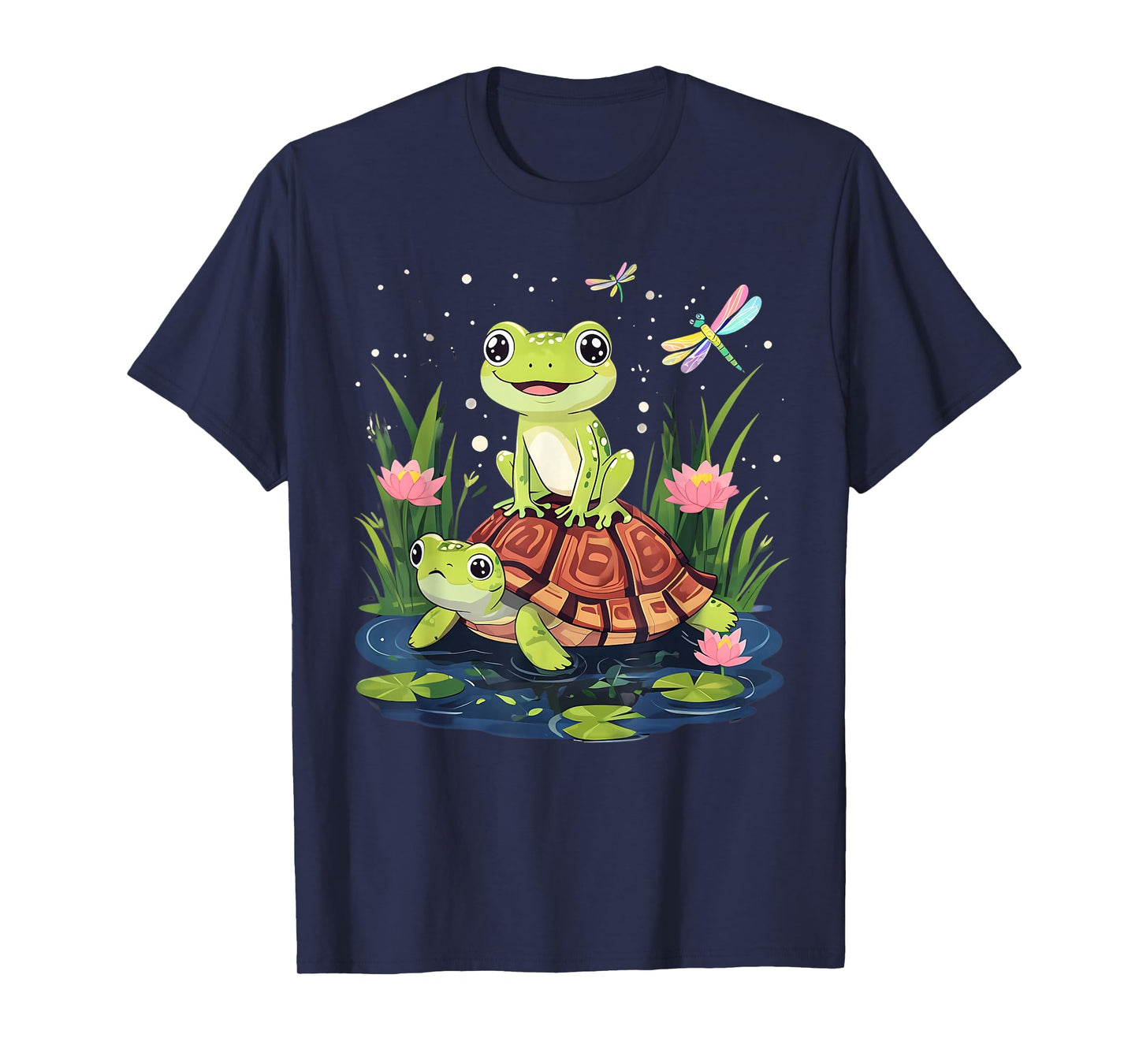 Funny Frog and Turtle Dragonfly T-Shirt