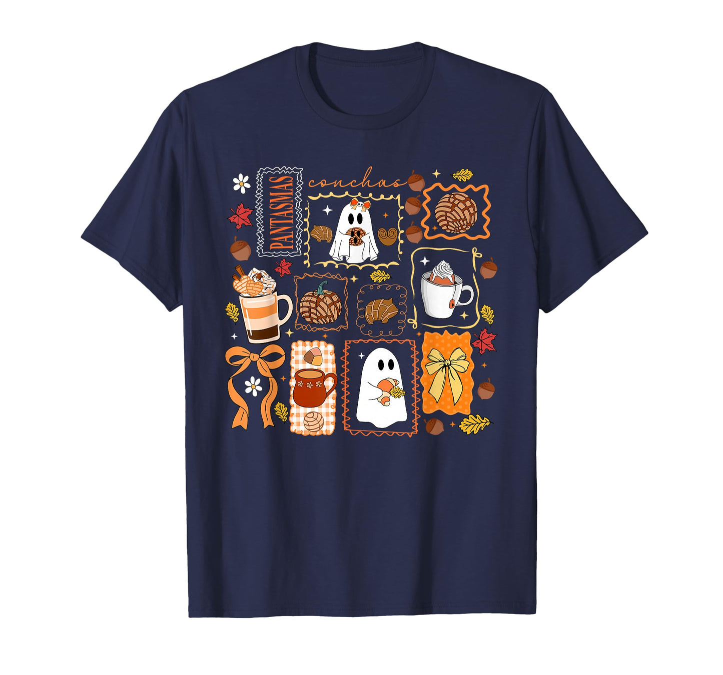 Spooky Conchas, Mexican Ghost Pantasmas, Spanish Halloween T-Shirt