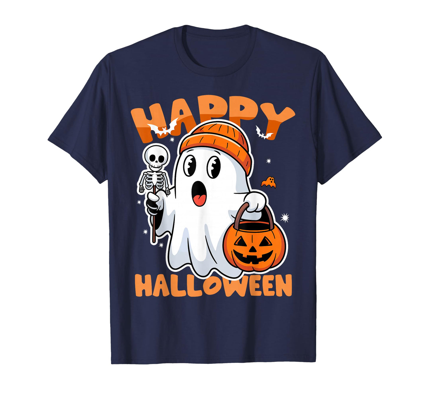 Funny Happy Halloween Boo Ghost Matching Family Couples 2025 T-Shirt