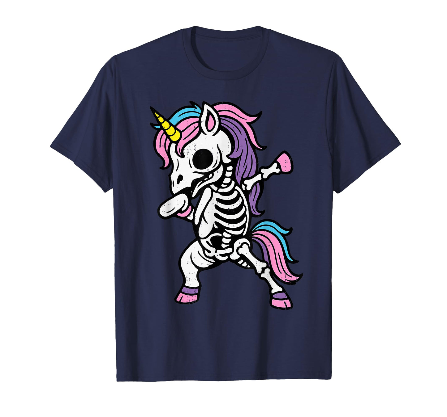 Skeleton Dabbing Unicorn Halloween Costume Boys Girls Kids T-Shirt
