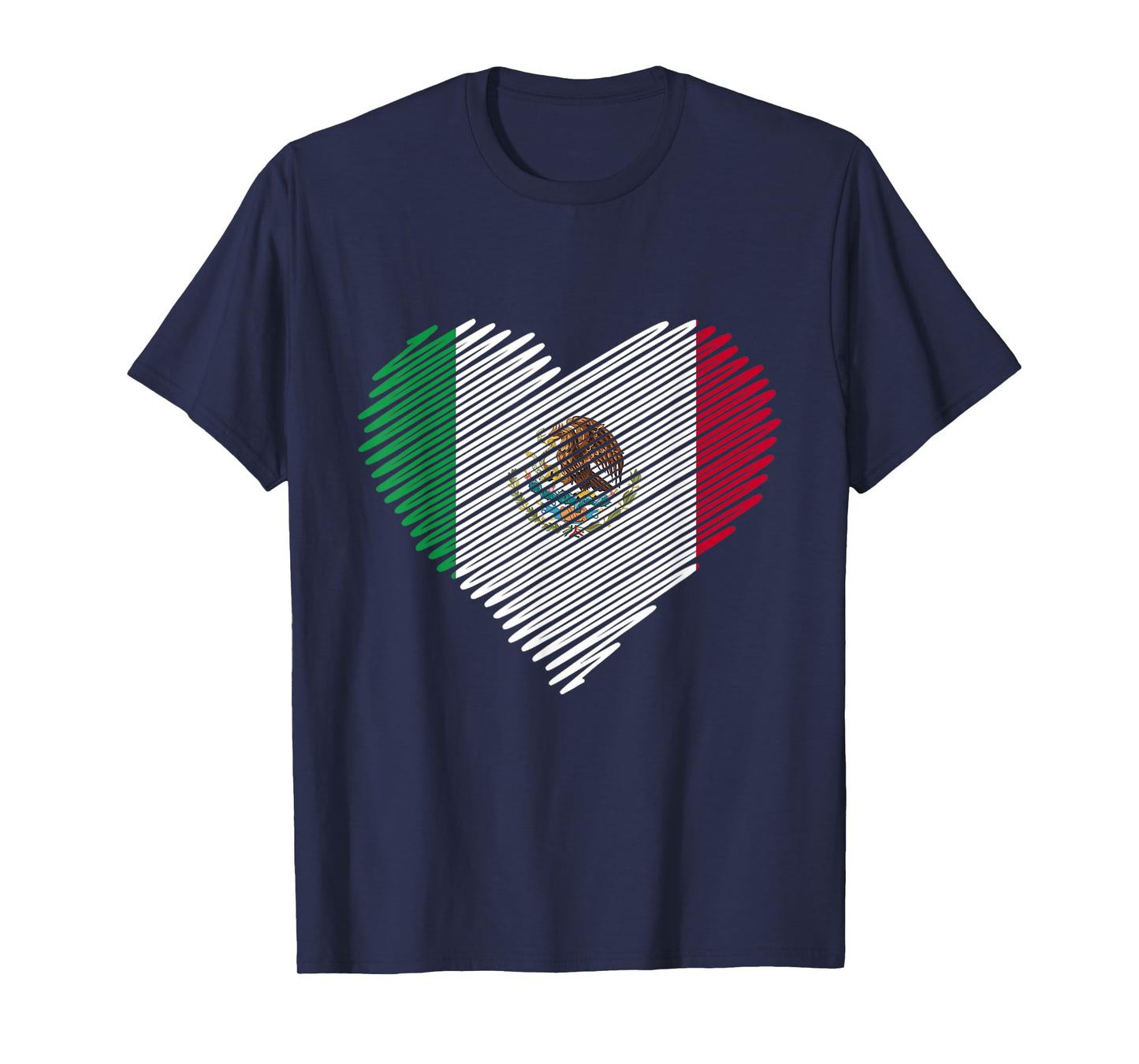 Mexican Flag Heart Gift Mexico T-Shirt