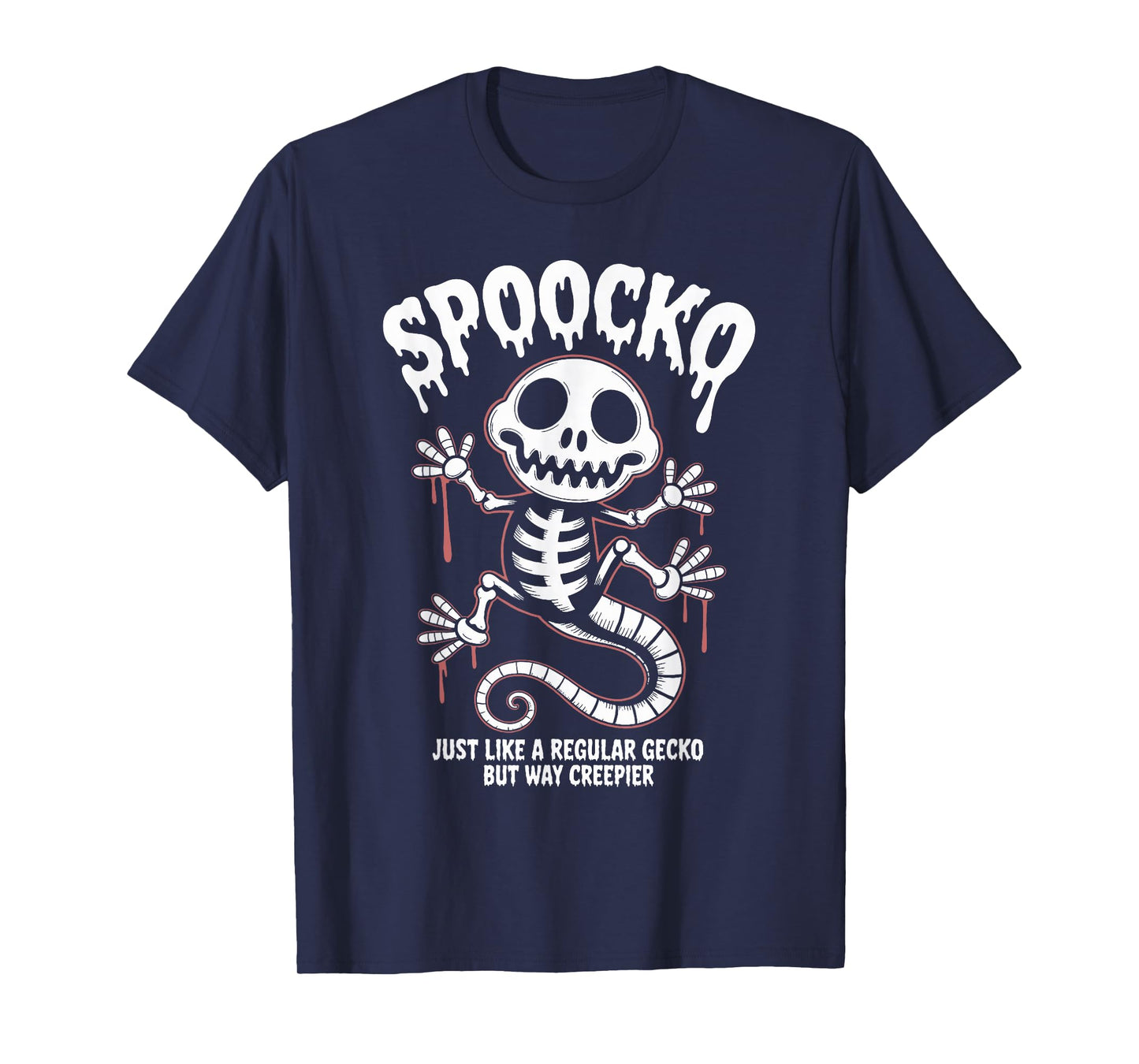 Spooky Gecko Skeleton Halloween T-Shirt