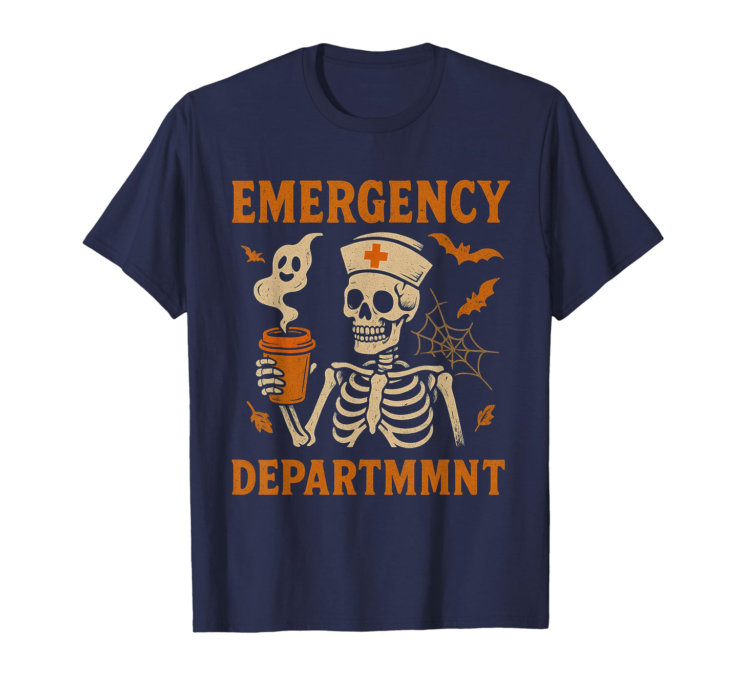 ER Nurse Squad Skeleton Emergency Department Funny Halloween T-Shirt