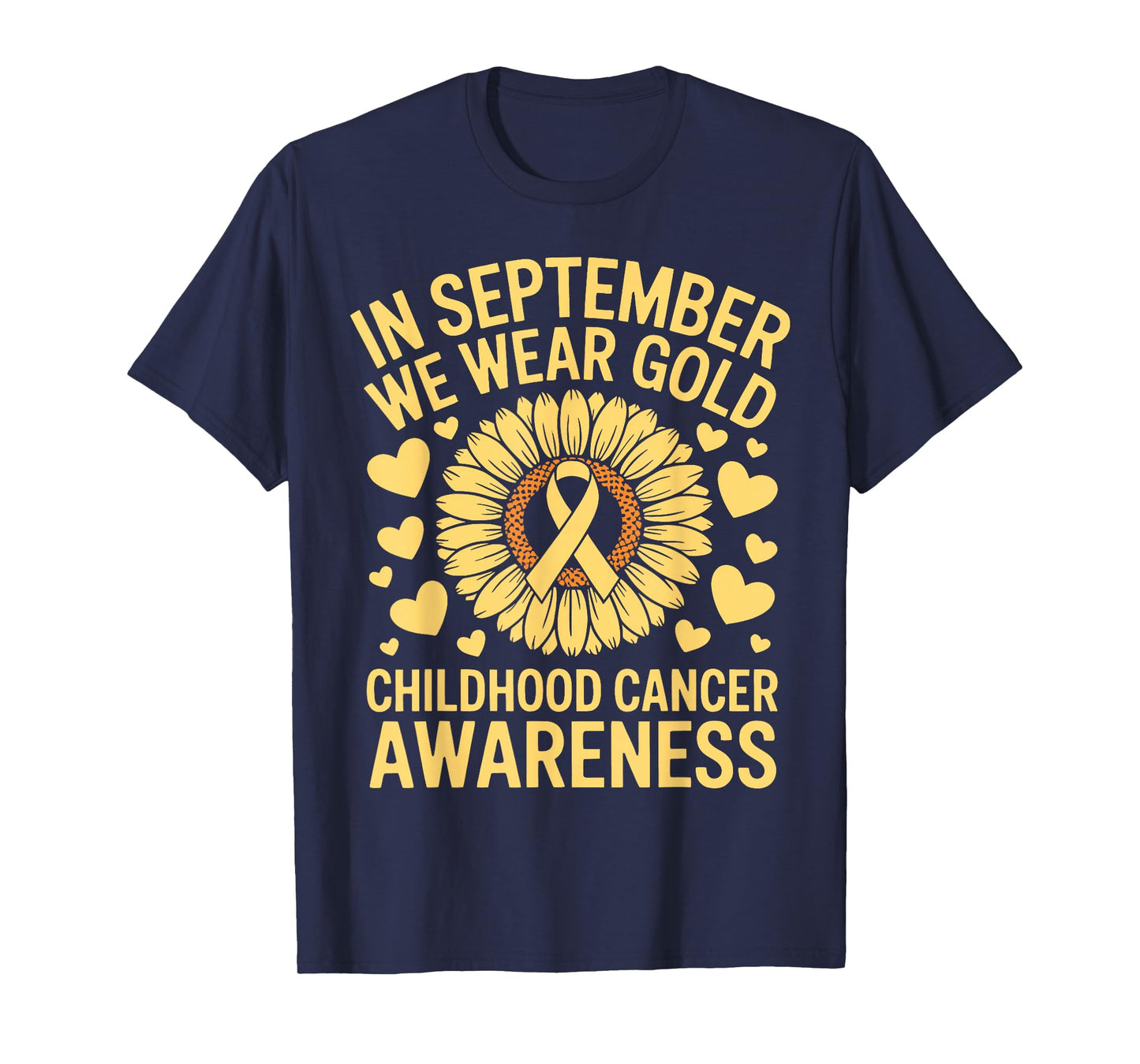 Flower in September We Wear Gold Childhood Cancer Awareness T-Shirt