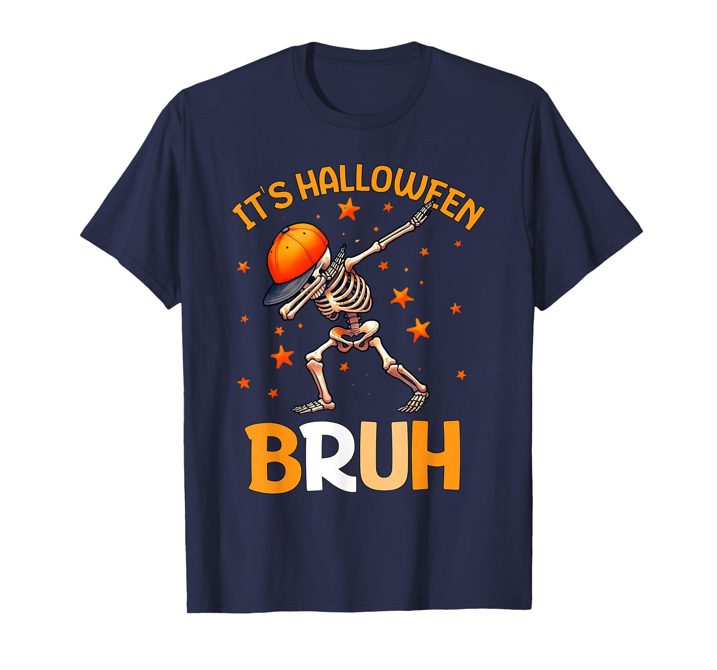 Bruh Halloween Boys Kids Halloween Skeleton T-Shirt